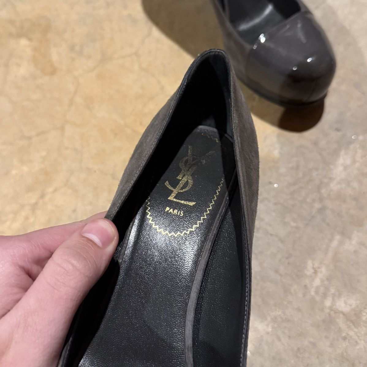 Yves Saint Laurent YSL Saint Laurent Tribtoo Patent Leather Suede Platform Pump Size US 11 / IT 41 - 9 Thumbnail
