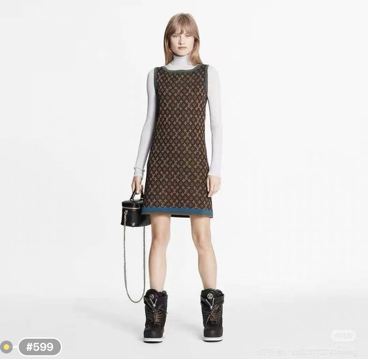 Louis Vuitton Louis Vuitton Brown Monogram Knit Dress J33 Size M / US 6-8 / IT 42-44 - 7 Thumbnail