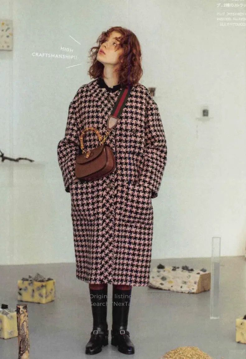 Gucci Gucci Round-neck woollen coat with a thousand-bird check Size XXS / US 00 / IT 34 - 8 Thumbnail