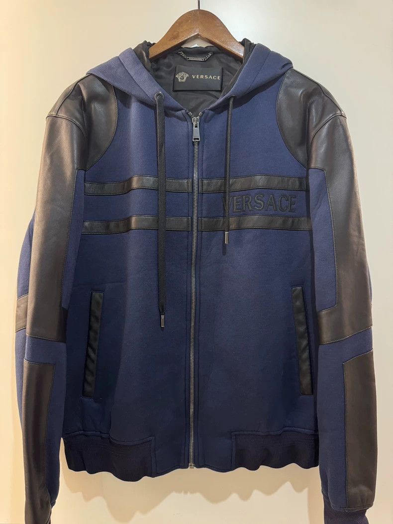 Versace VERSACE Leather Trimmed Hooded Jacket - dmc Size US XL / EU 56 / 4 - 1 Thumbnail