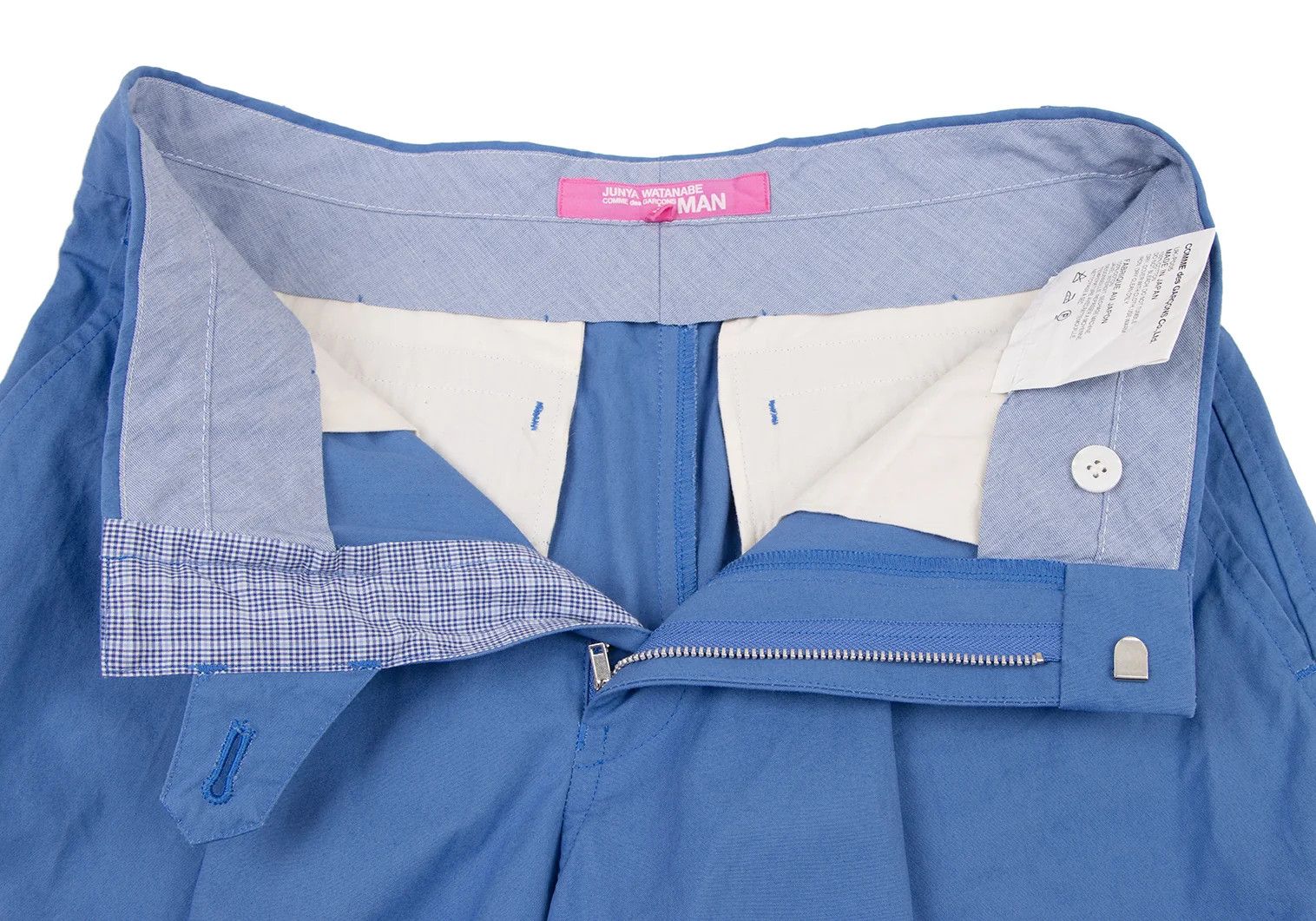 Junya Watanabe Pink Cotton Double Hem Shorts in Blue, Size M Size US 38 / EU 54 - 5 Thumbnail