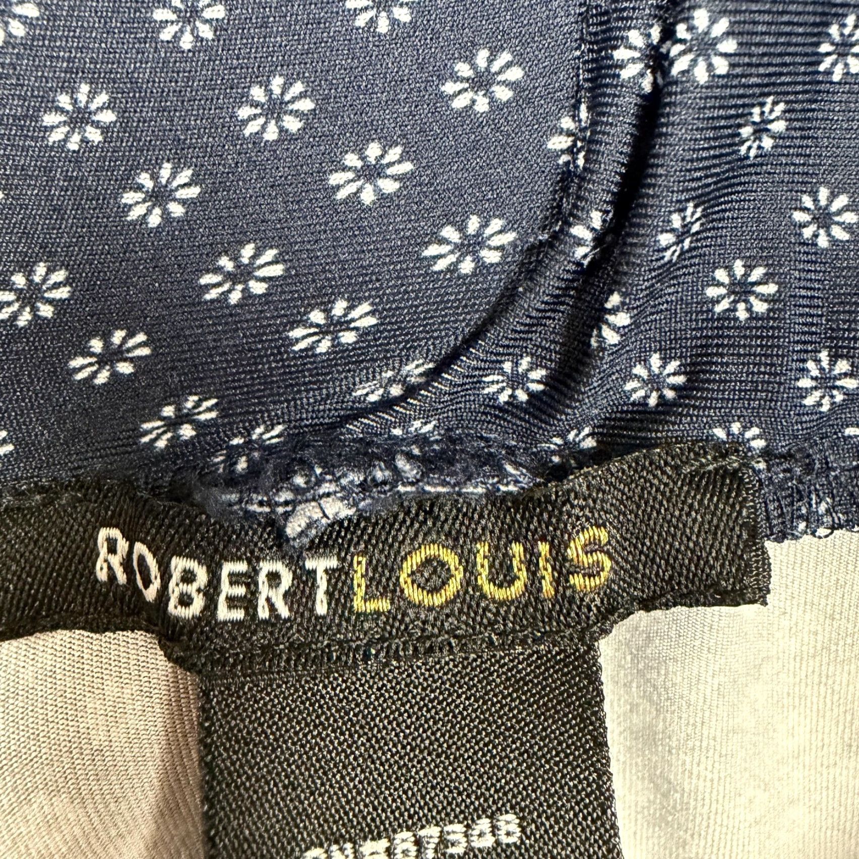 Vintage Robert Louis Dress Pants Womens L Blue Floral Palazzo Pleated Boho Preppy Wide-Leg Pockets 30x28 Stretch Size 36" / US 14 / IT 50 - 6 Thumbnail