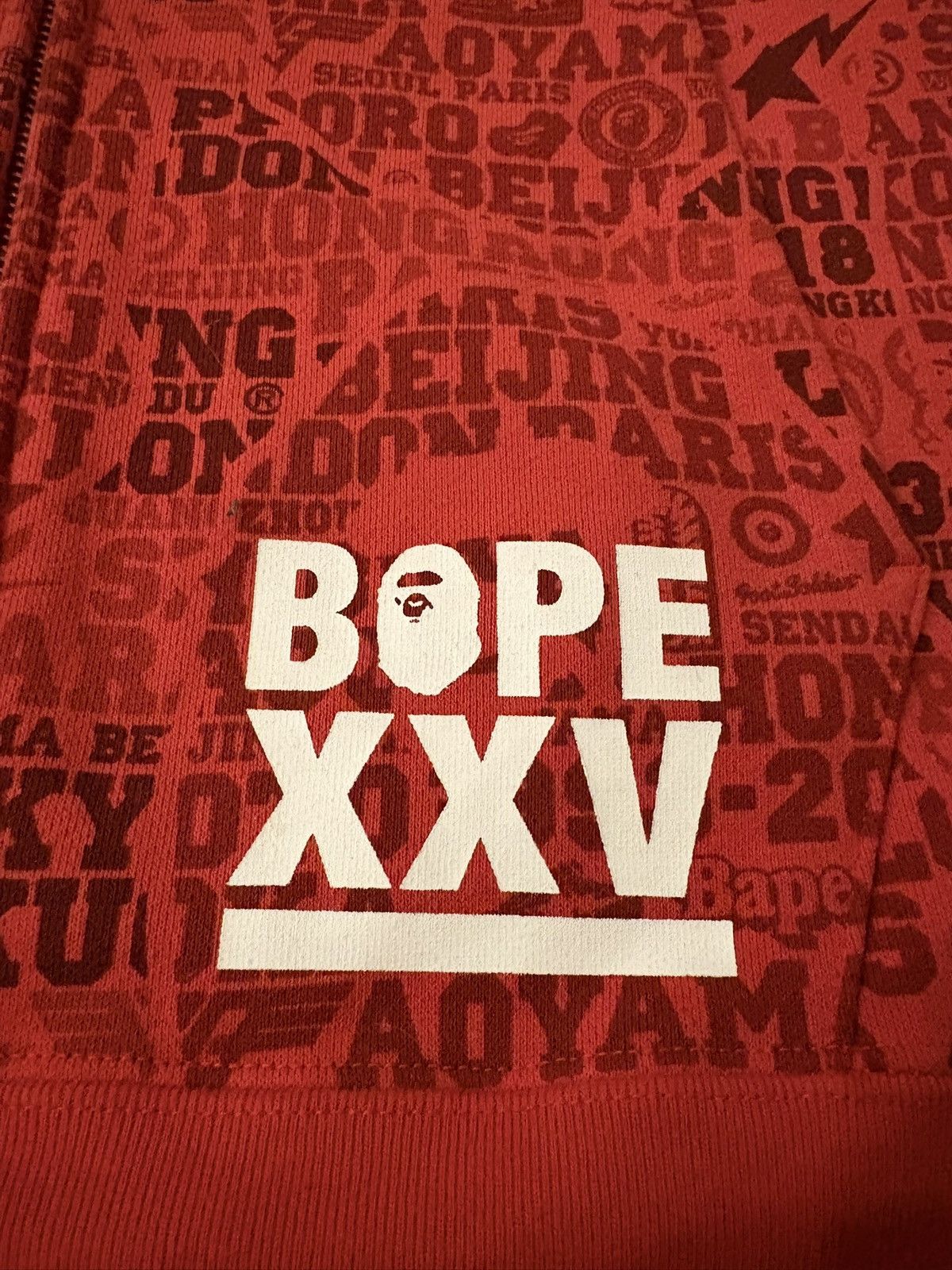 Bape Red XXV Bape hoodie Size US XL / EU 56 / 4 - 10 Thumbnail