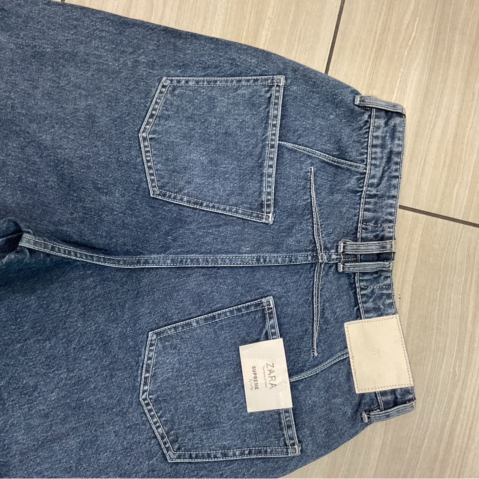 Zara Zara Mid-Rise Baggy Balloon Dark Jeans Size 28" / US 6 / IT 42 - 7 Thumbnail