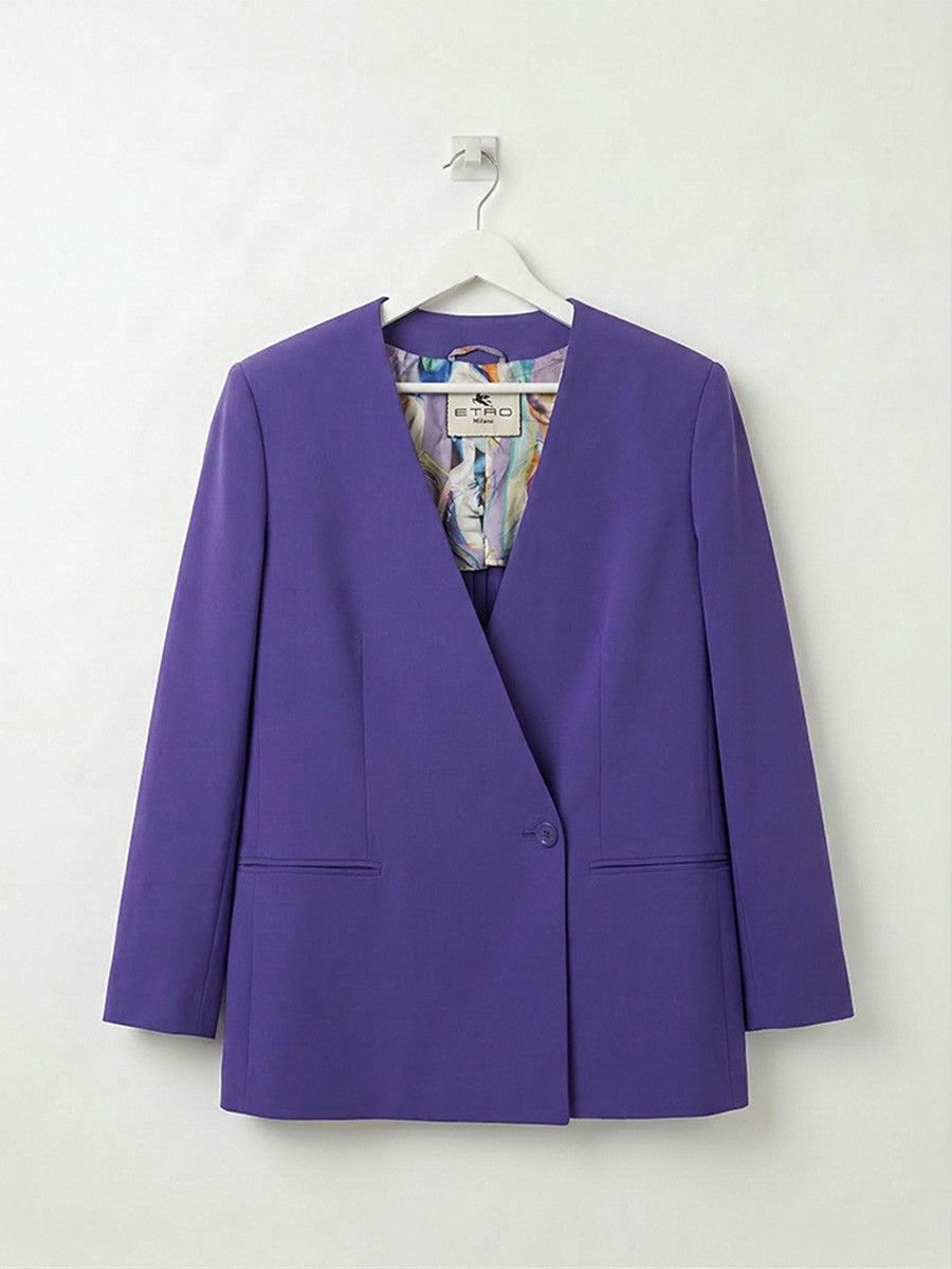 Etro Luxury Etro Milano Women's Blazer with Purple Silk Lining Size M / US 6-8 / IT 42-44 - 1 Thumbnail