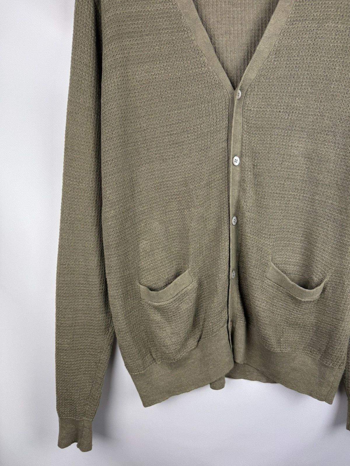 Suitsupply Suitsupply Men’s Linen Button Front Knitted Cardigan Sweater Size US XL / EU 56 / 4 - 7 Thumbnail