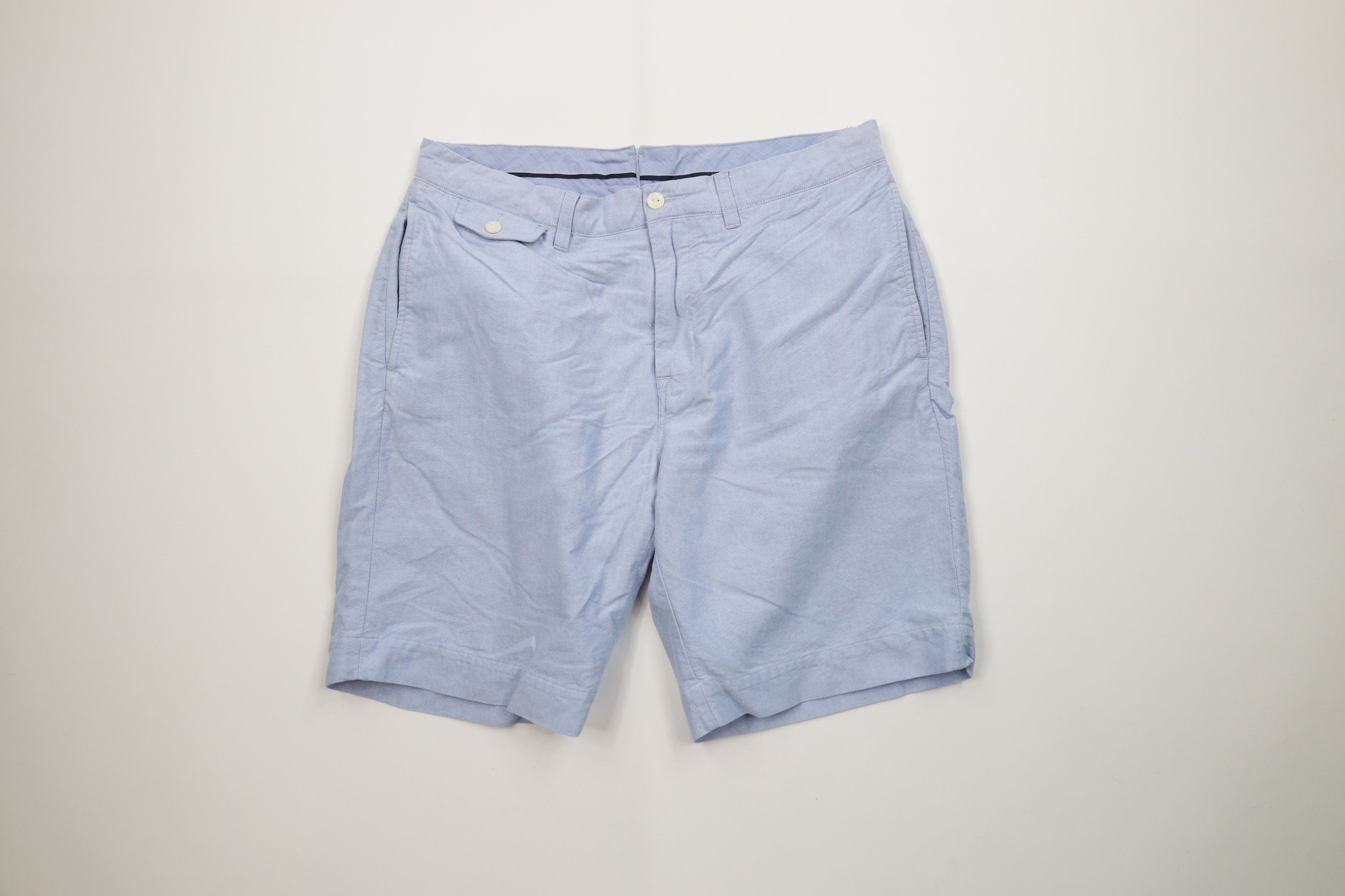Ralph Lauren Vintage Y2K Ralph Lauren Above Knee Chino Shorts Blue Size US 34 / EU 50 - 1 Thumbnail