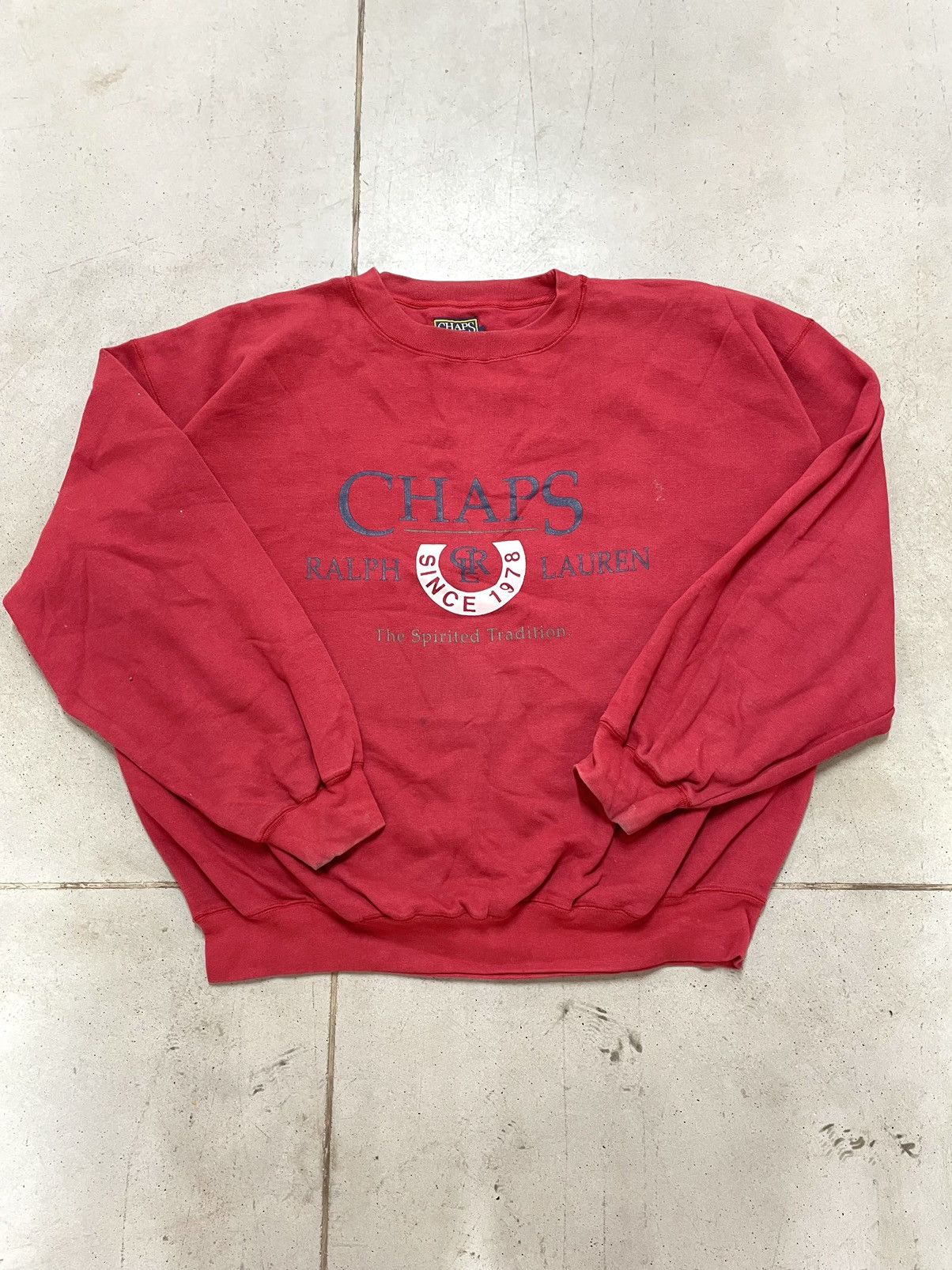 Sun Faded Thrashed Vintage CHAPS RALPH LAUREN Sweatshirt