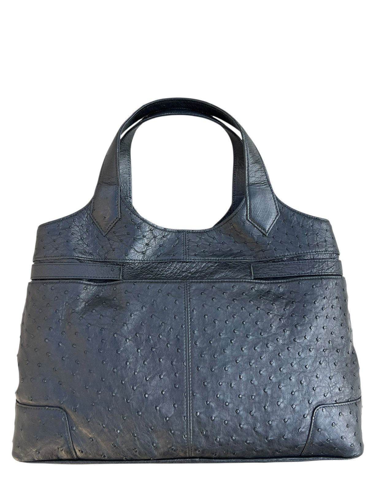 Leather Vintage JRA Japan Black Ostrich Leather Bag Size ONE SIZE - 10 Thumbnail