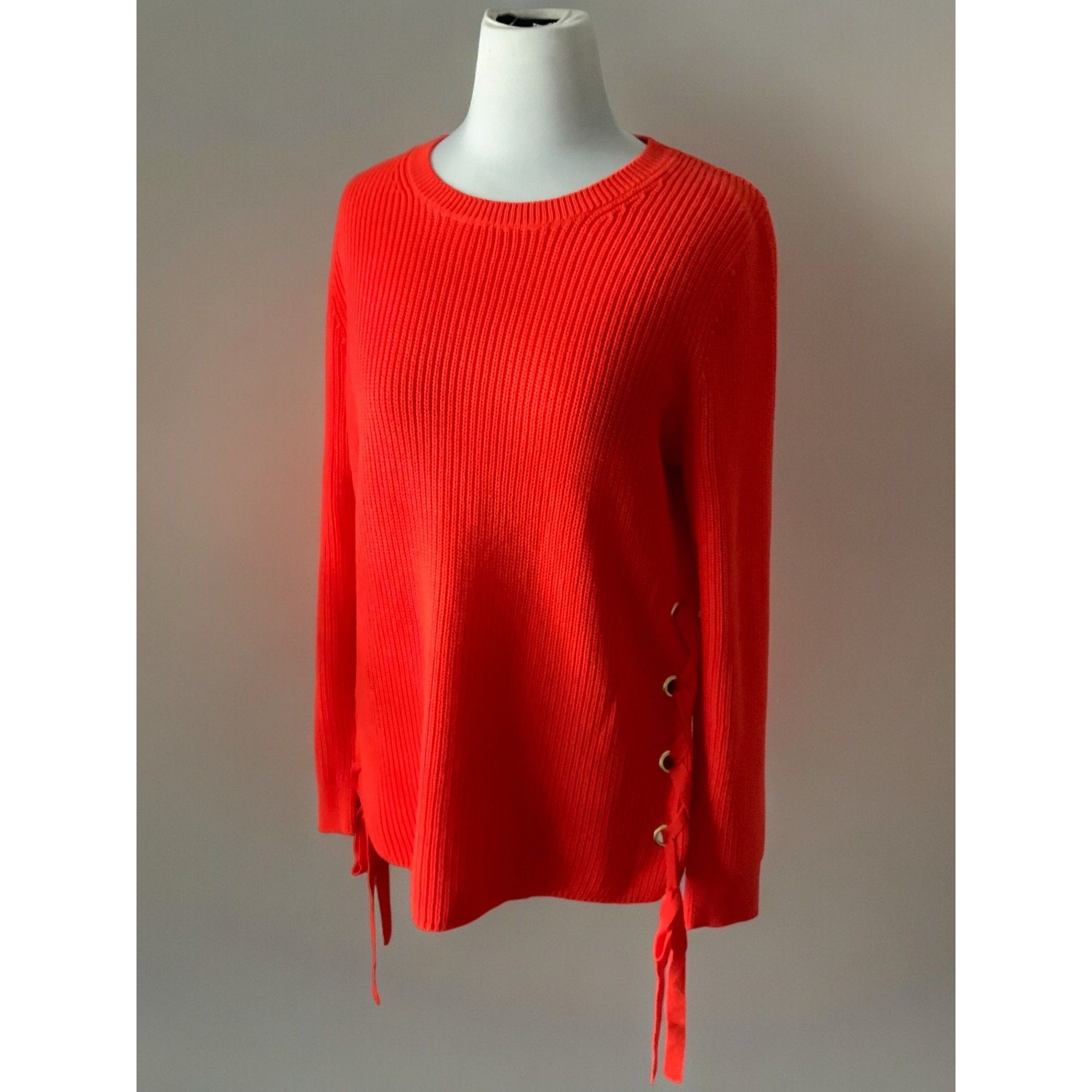 Michael Kors Michael Kors Sweater Orange Knit Side Tie Pullover Large Size L / US 10 / IT 46 - 9 Thumbnail