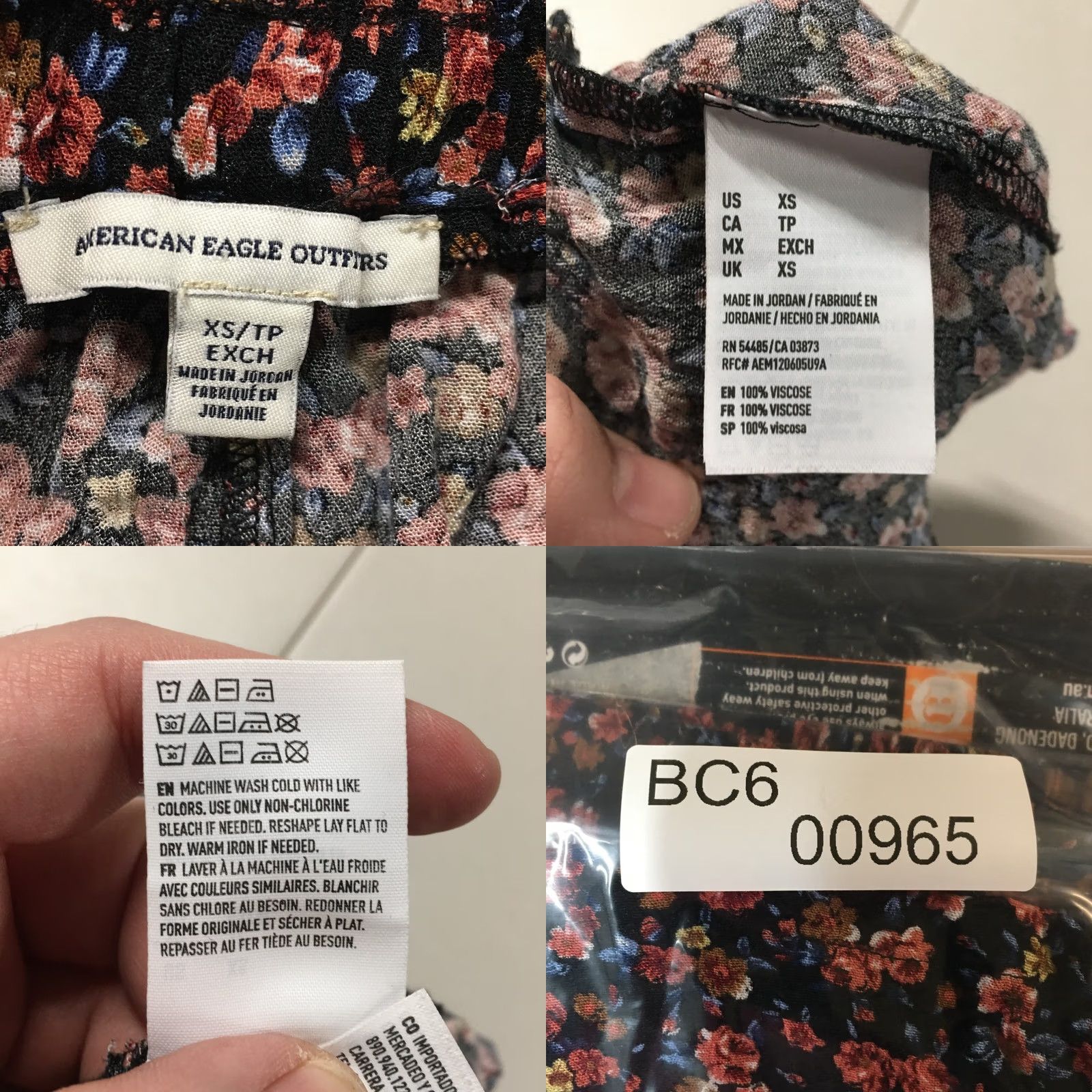 American Eagle Outfitters American Eagle Outfitters Shorts Womens XS High Rise Pull On Casual Floral Black Viscose Lineup Size 26" / US 2 / IT 38 - 9 Thumbnail