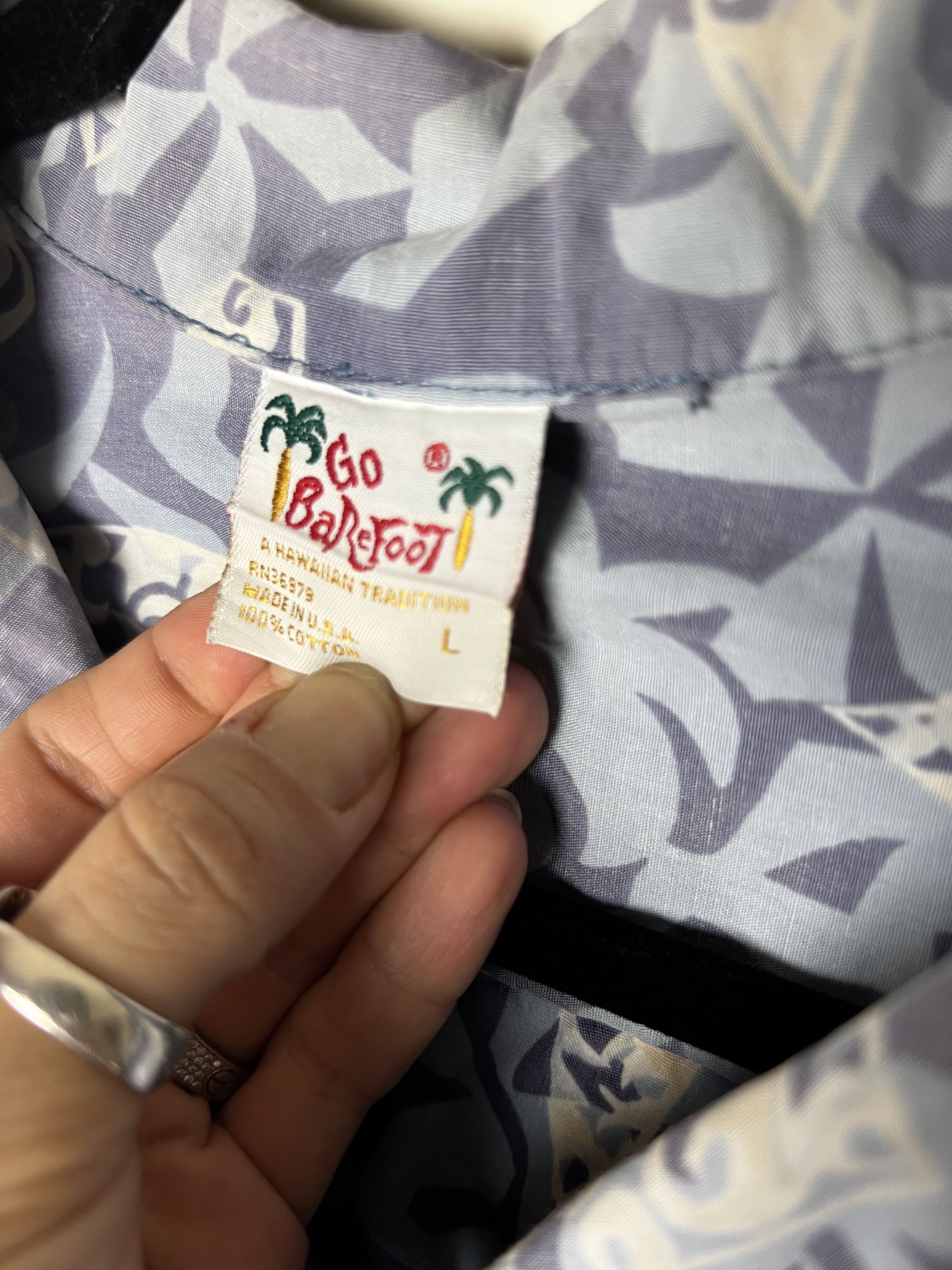 Vintage Vntg 80s Hawaii Aloha Shirt : Barefoot in Paradise Surfboard Size US L / EU 52-54 / 3 - 7 Thumbnail