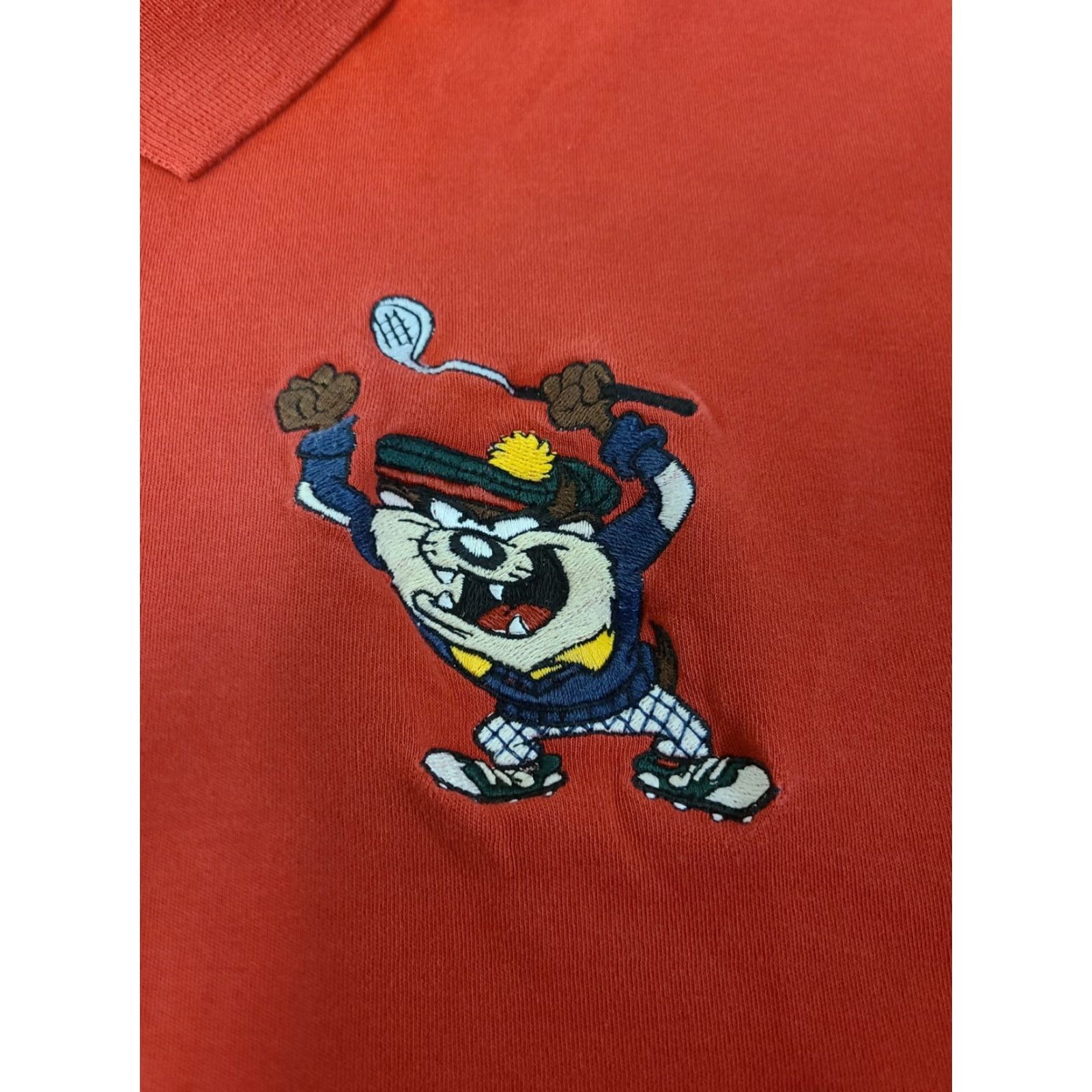 Acme Clothing VINTAGE Acme Clothing Polo Shirt Taz Tasmanian Devil Golf 2XL Red Short Sleeve Embroidered Logo 100% Cotton Men Classic Knit Size US XXL / EU 58 / 5 - 5 Thumbnail