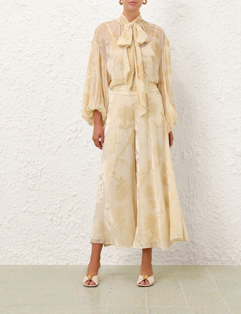 Zimmermann oc11z1025 Burnout Culotte Skirt in Cream Size 27" / US 4 / IT 40 - 2 Thumbnail