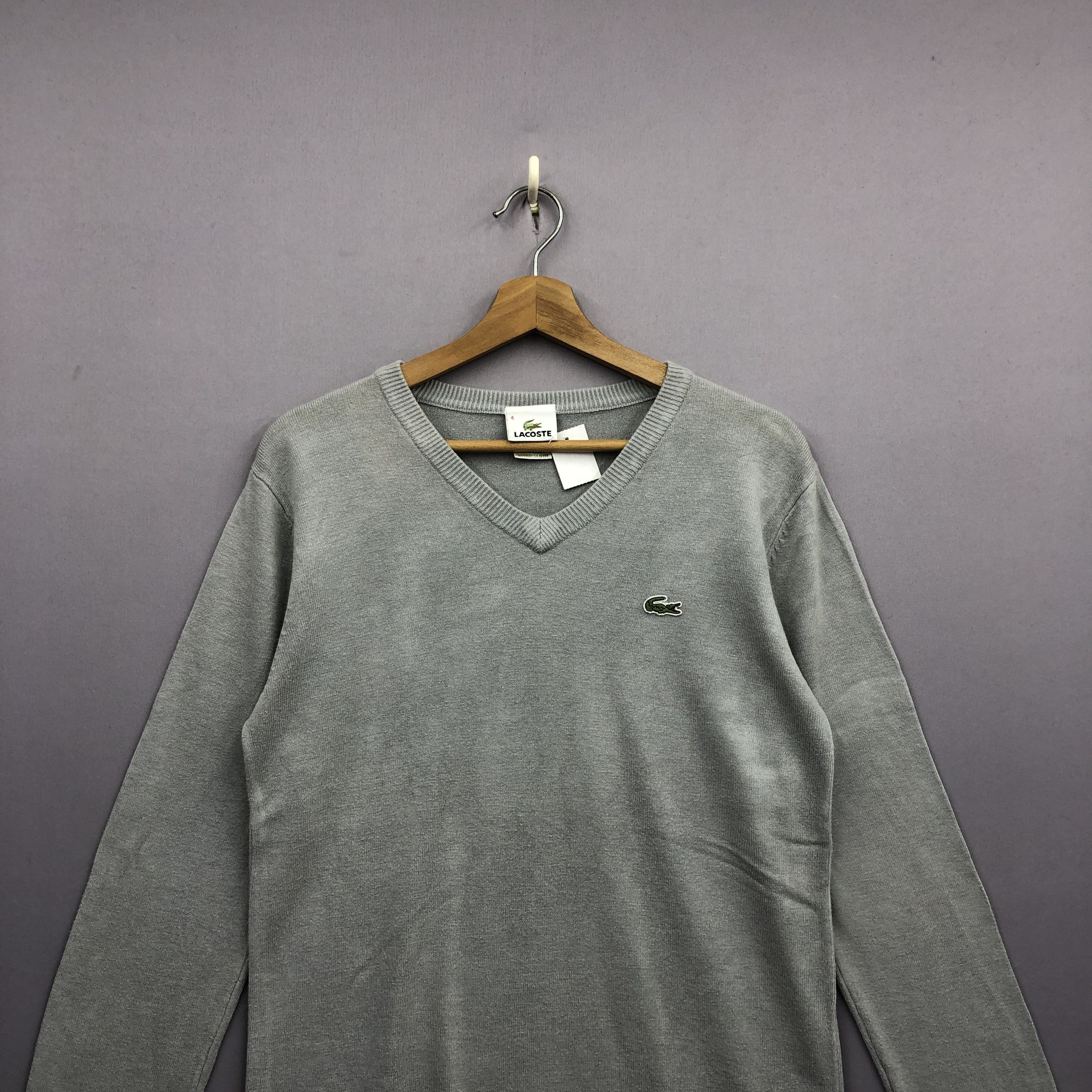 Lacoste Lacoste Vintage Sweater Knit Casual Light Gray 90s Hype Rare Size US S / EU 44-46 / 1 - 2 Thumbnail