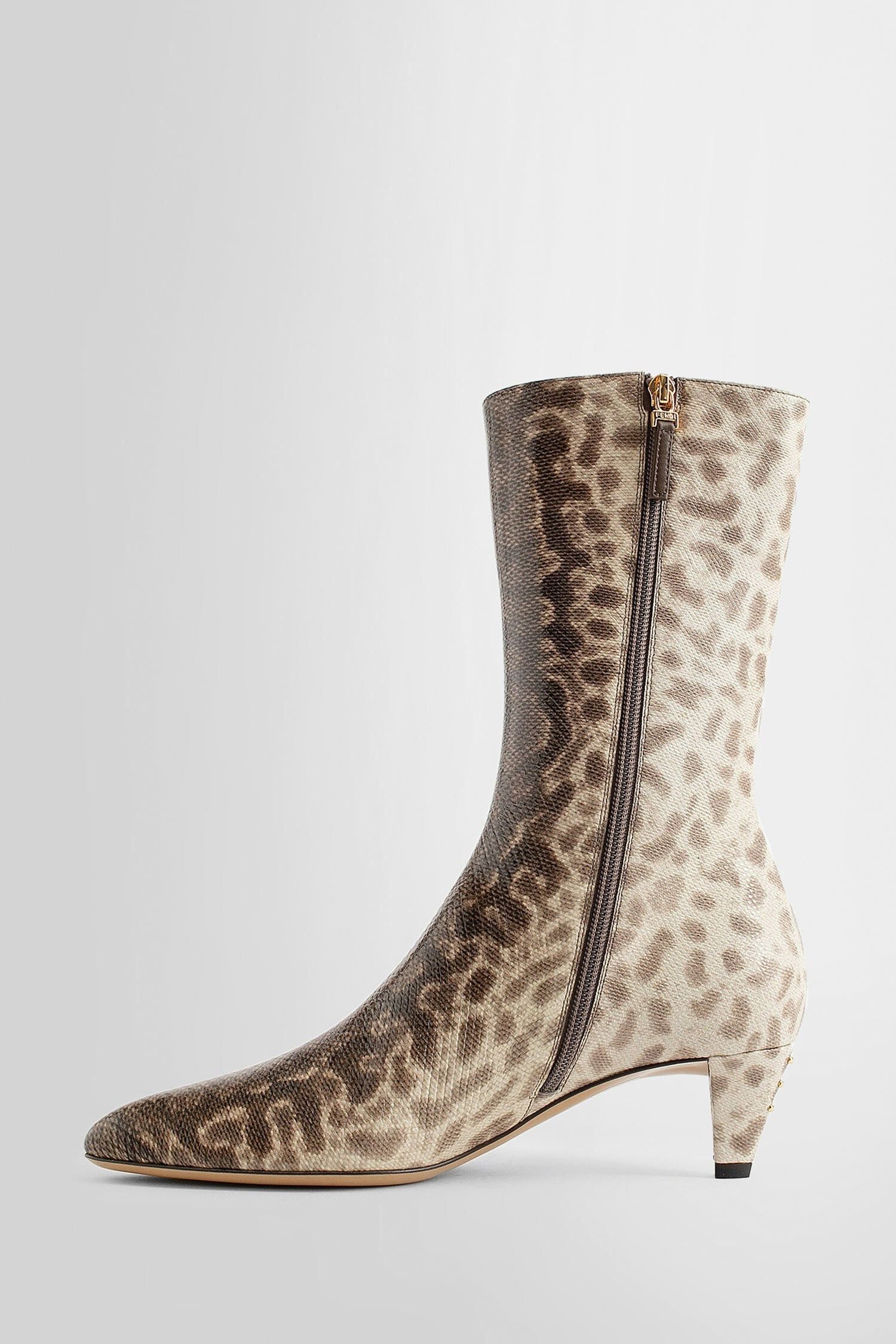 Fendi o1y0925 Ankle Boots in Chocolate Brown/Beige Size US 7 / IT 37 - 3 Thumbnail