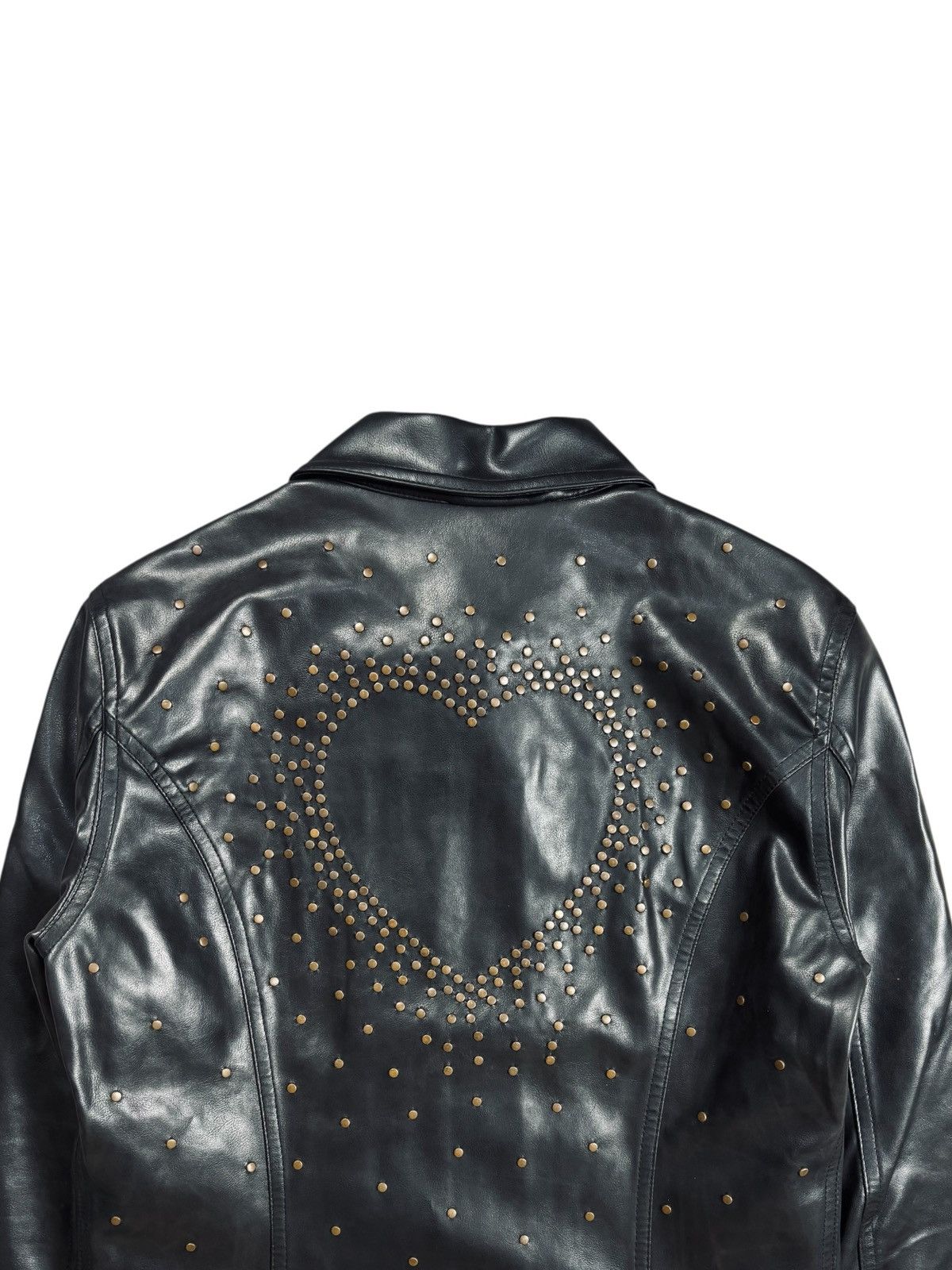 Moschino 1990s Moschino - Archive Studded Love Leather Jacket Size US M / EU 48-50 / 2 - 6 Thumbnail