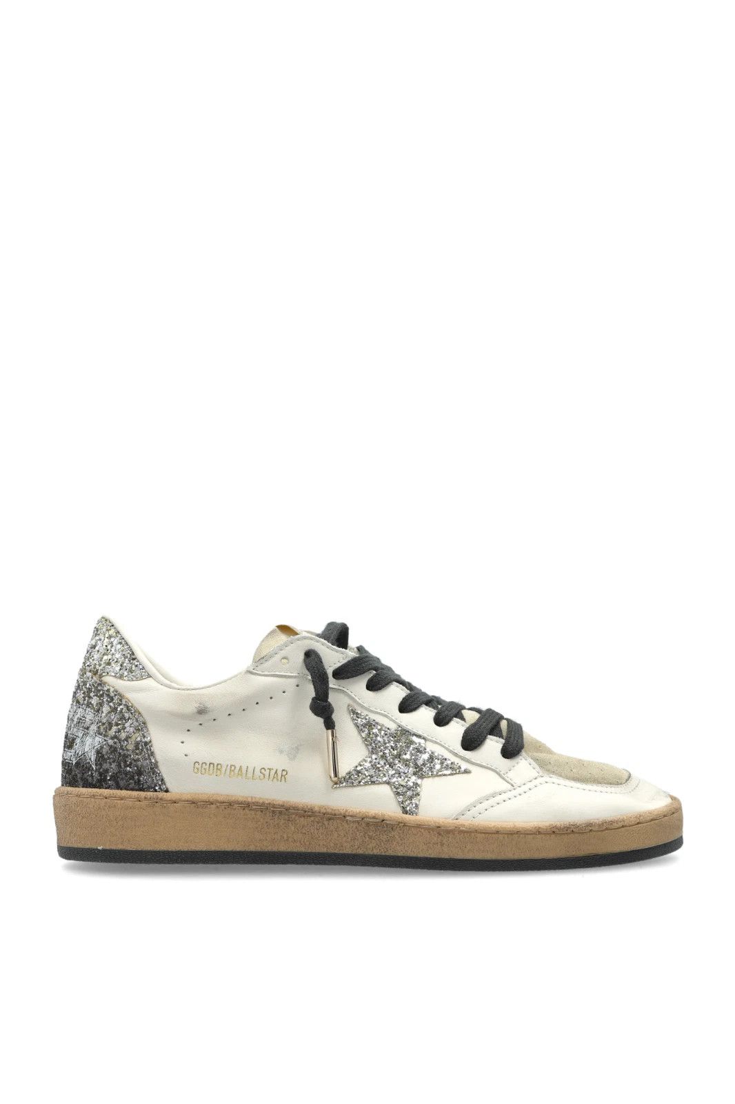 GOLDEN GOOSE Ball Star Wmn's White/Silver Glitter Sneaker