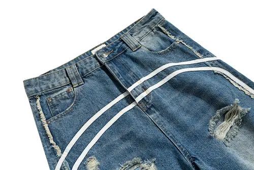 Jean Hamaoka x Kazue High Street White Striped Washed Jeans Size US 35 - 5 Thumbnail