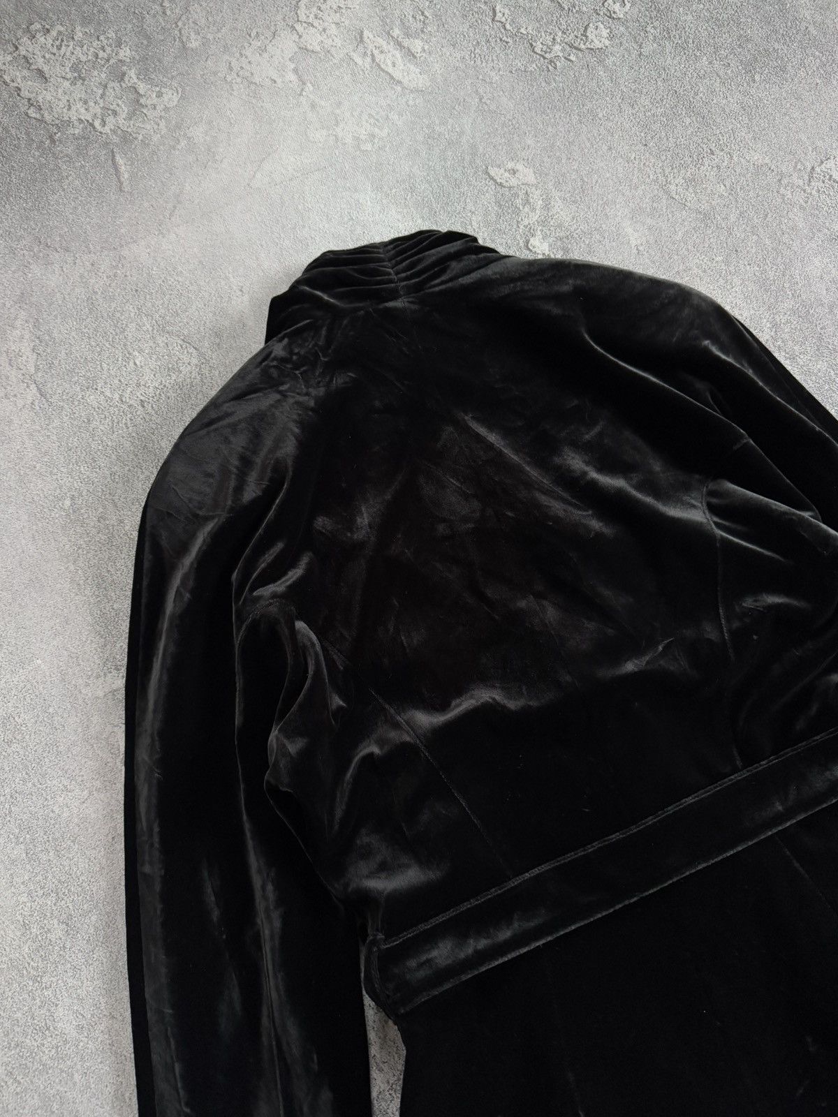 Mugler × Thierry Mugler MUGLER M/L velour velvet jacket blazer + belt vintage coat Size M / US 6-8 / IT 42-44 - 15 Thumbnail