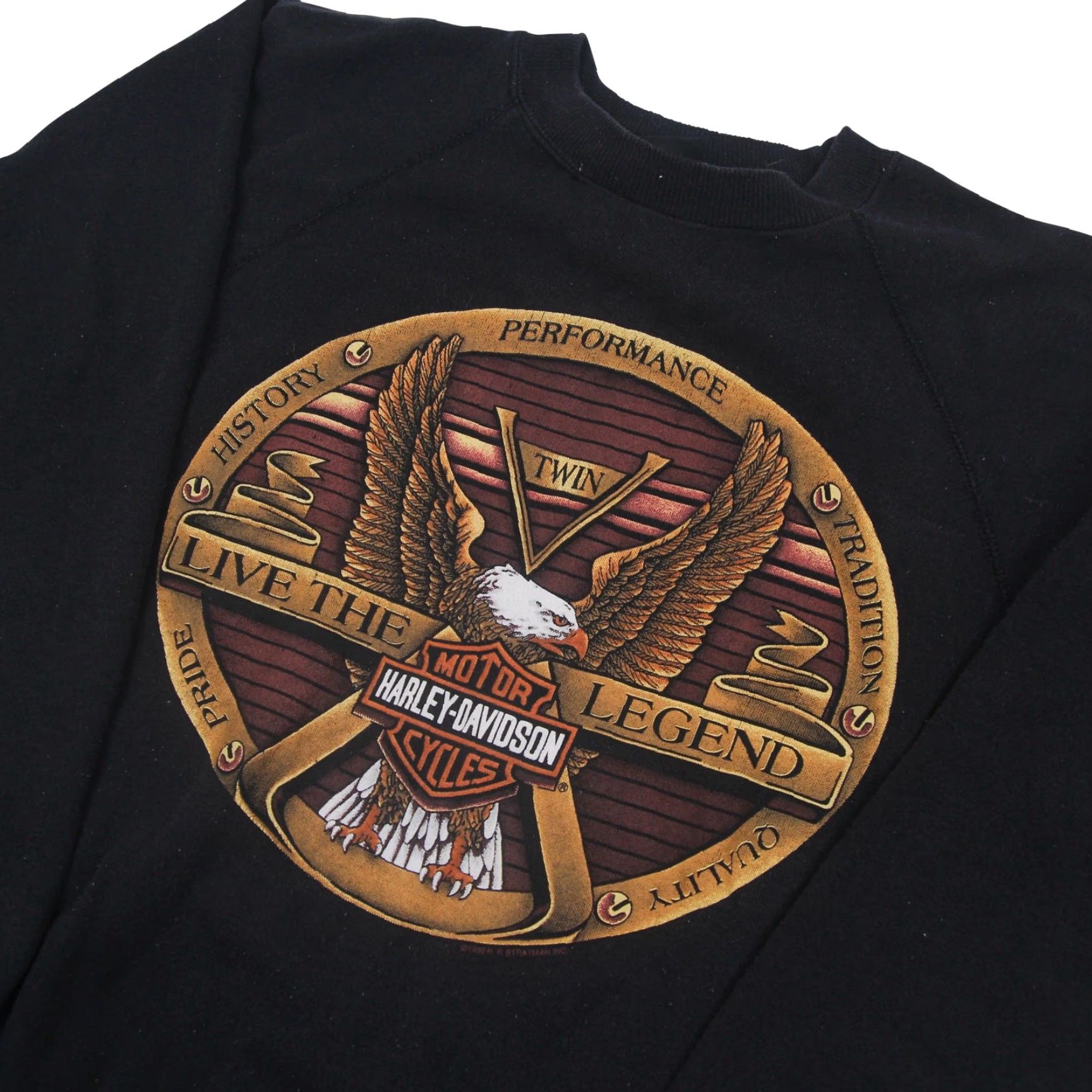 Harley Davidson VINTAGE Harley Davidson Mens Large Sweatshirt Black Eagle Crest Graphic V-twin Eagle Jail Break Graphic 90s Mens Size US L / EU 52-54 / 3 - 2 Thumbnail