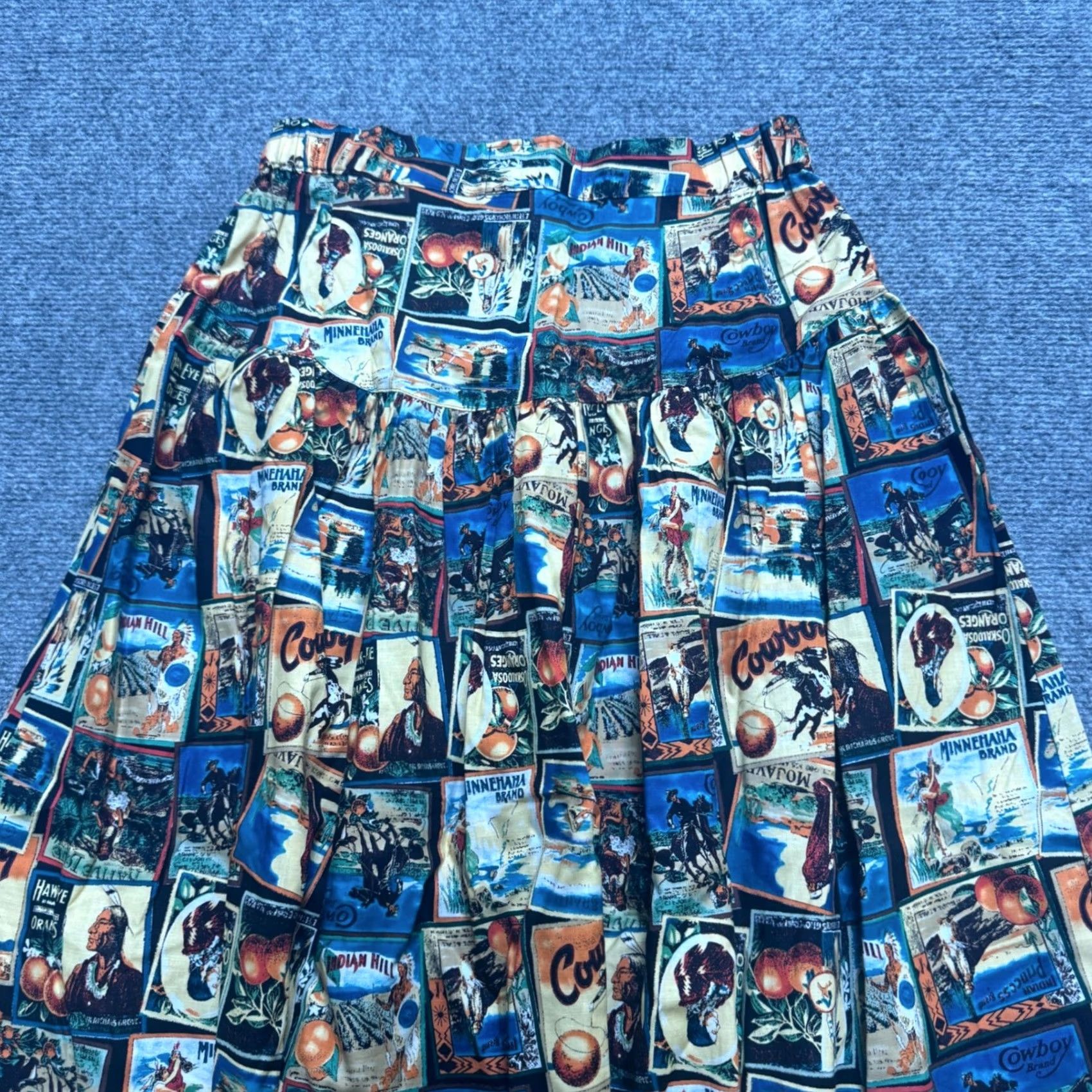 Vintage VINTAGE Skirt Western Novelty Print MIDI-LENGTH 80s R.D Women's L Made In USA Size 36" / US 14 / IT 50 - 6 Thumbnail