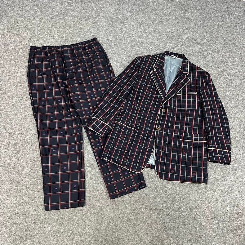 Gucci gucci plaid bee print suit jacket and pants-dmc Size US XL / EU 56 / 4 - 1 Thumbnail