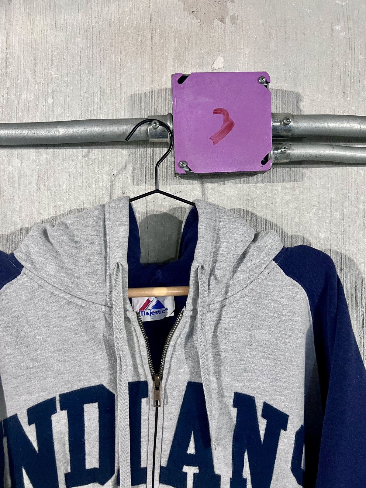 Majestic 💙 Vintage Majestic Cleveland Indians Zip-Up Hoodie 💙 Size US XL / EU 56 / 4 - 3 Thumbnail