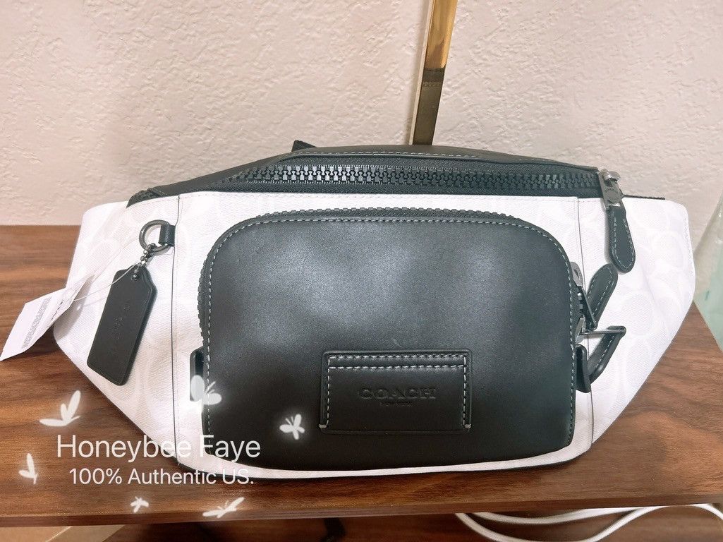 Track Belt Bag In Colorblock Signature Canvas CP014