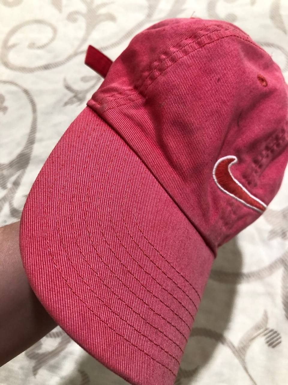 Nike Nike Mini Swoosh Embroidered Pink Washed Dad Cap Hat Size ONE SIZE - 3 Thumbnail