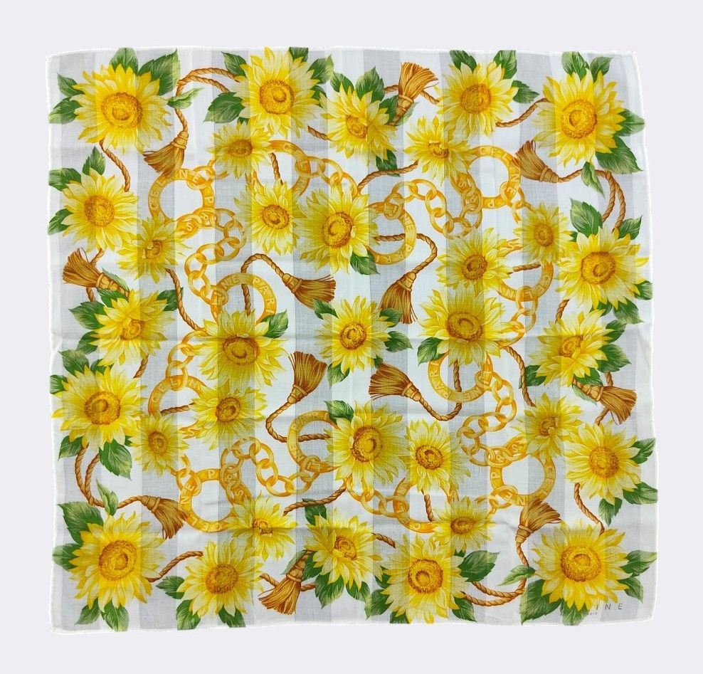 Celine Vintage Celine Sunflower & Chain Cotton Handkerchief Size ONE SIZE - 1 Thumbnail