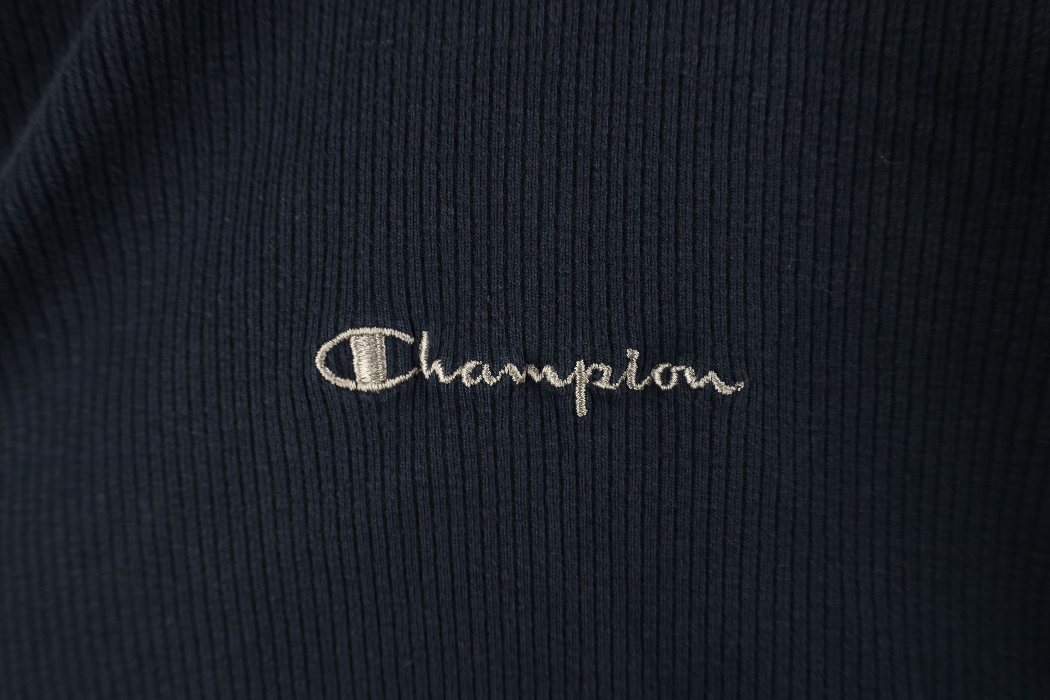 Champion × Vintage Vintage 90s Champion Out Ribbed Knit Short Sleeve T-Shirt Size US L / EU 52-54 / 3 - 5 Thumbnail