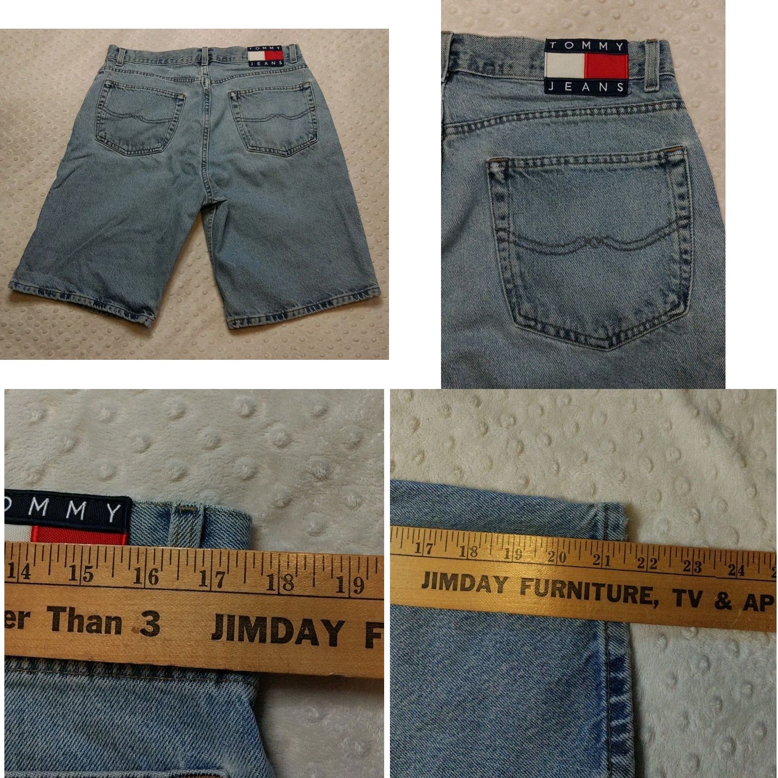 Tommy Hilfiger VINTAGE Tommy Hilfiger Denim Baggy Jean Shorts Jorts 34 Men Blue 90s Hip Hop American Denim Short Mens 34 Shorts Size US 34 / EU 50 - 8 Thumbnail