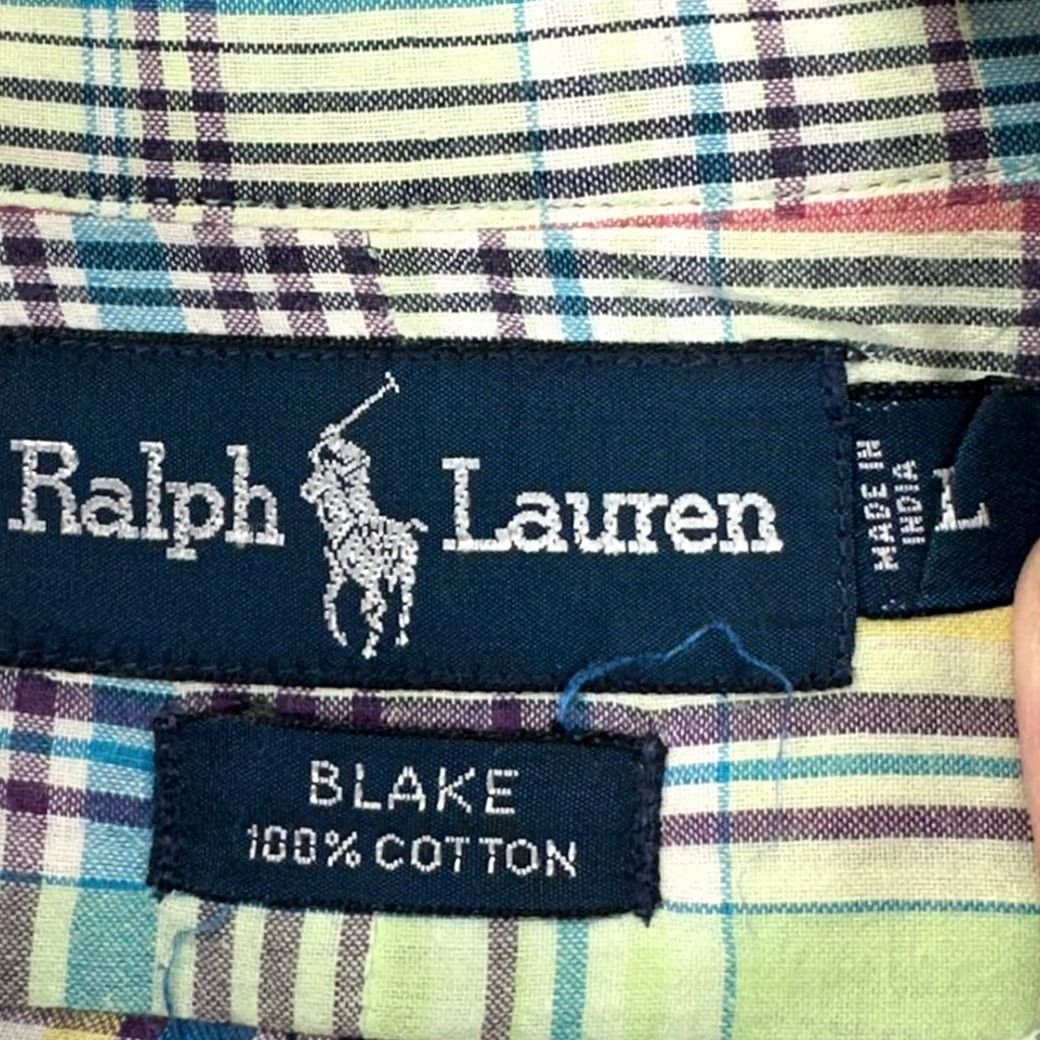 Ralph Lauren VINTAGE Ralph Lauren Blake Button-Down Shirt Mens Large Green Multi Plaid Pony Size US L / EU 52-54 / 3 - 5 Thumbnail
