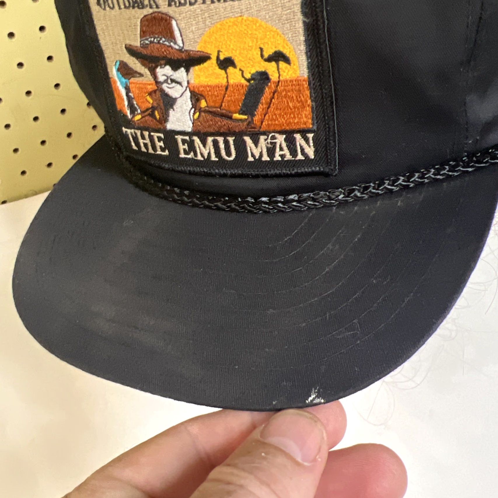 Vintage VINTAGE The Emu Man Outback Australia Black snapback hat Big Bird Nike Size ONE SIZE - 3 Thumbnail