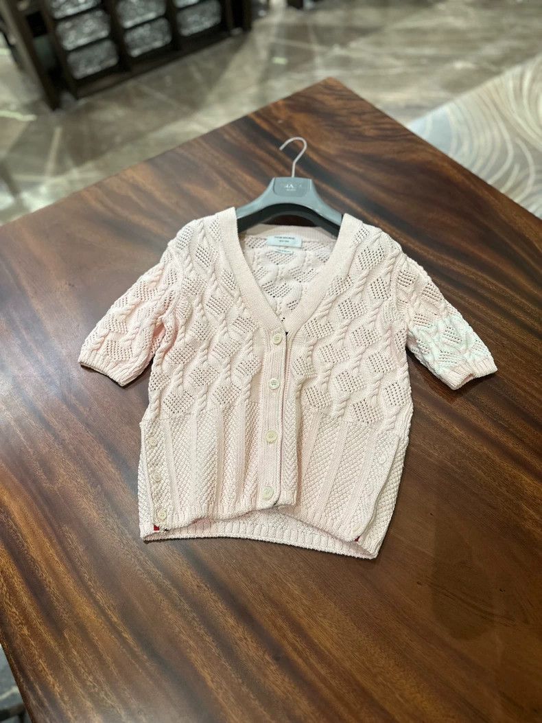 Thom Browne Thom Browne Pink short-sleeve knit Size S / US 4 / IT 40 - 1 Thumbnail