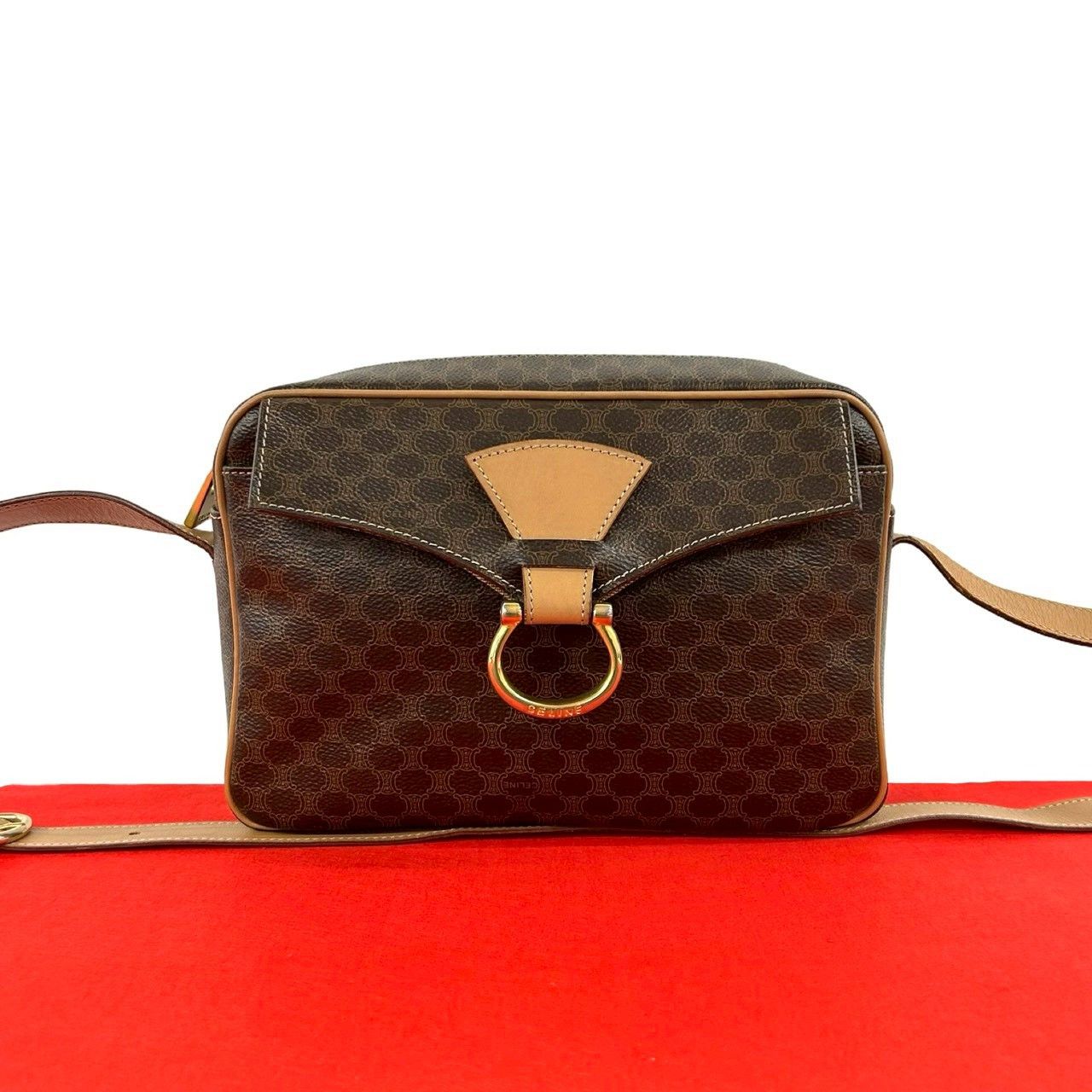 Celine Celine Celine Macadam Triomphe Coated Canvas Leather Shoulder Bag Leather Shoulder Bag DUTY FREE for USA Size ONE SIZE - 1 Thumbnail