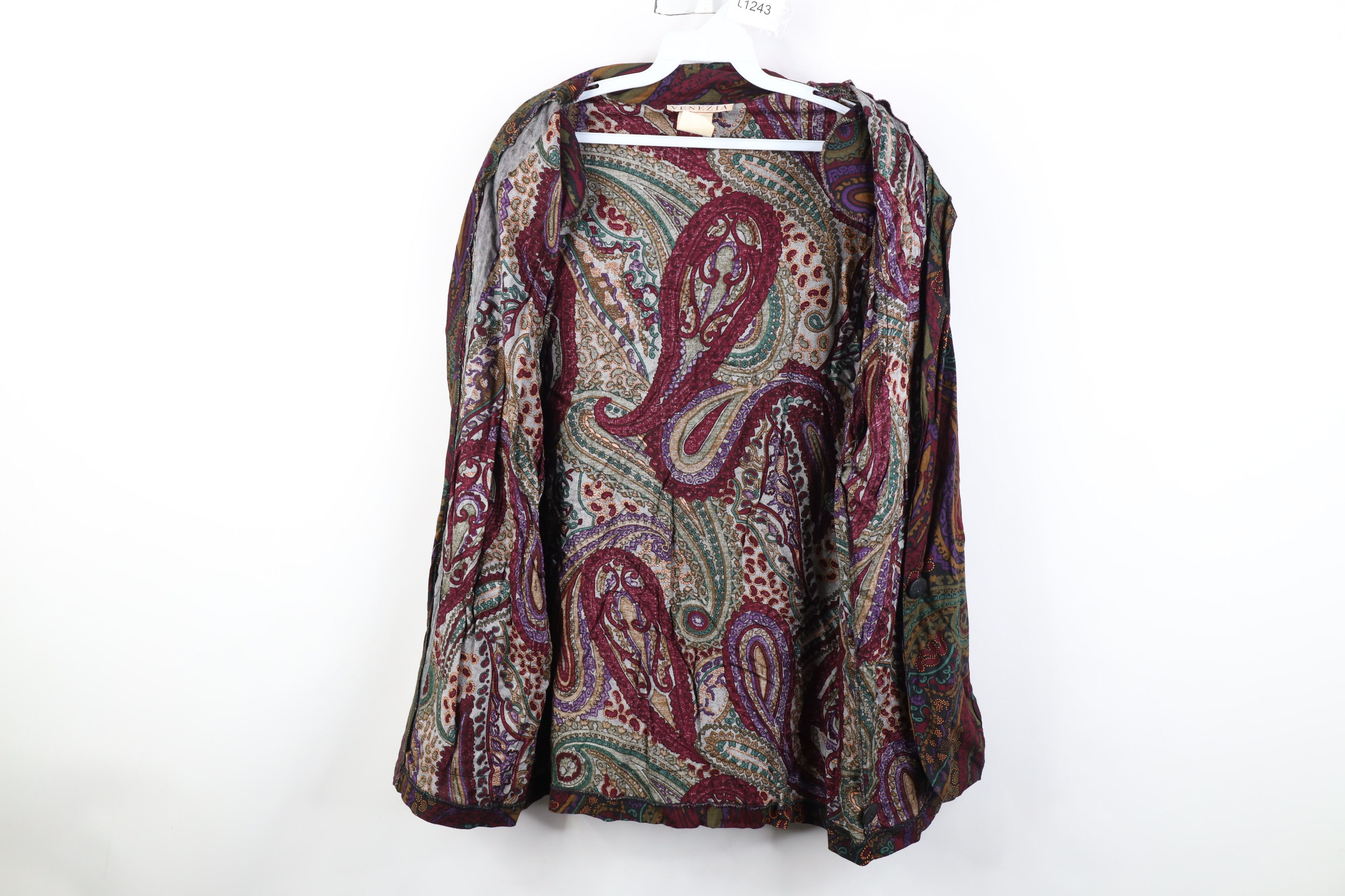 Vintage Vintage 90s Streetwear Gabardine Paisley Blazer Jacket USA Size 3XL / US 20-22 - 8 Thumbnail