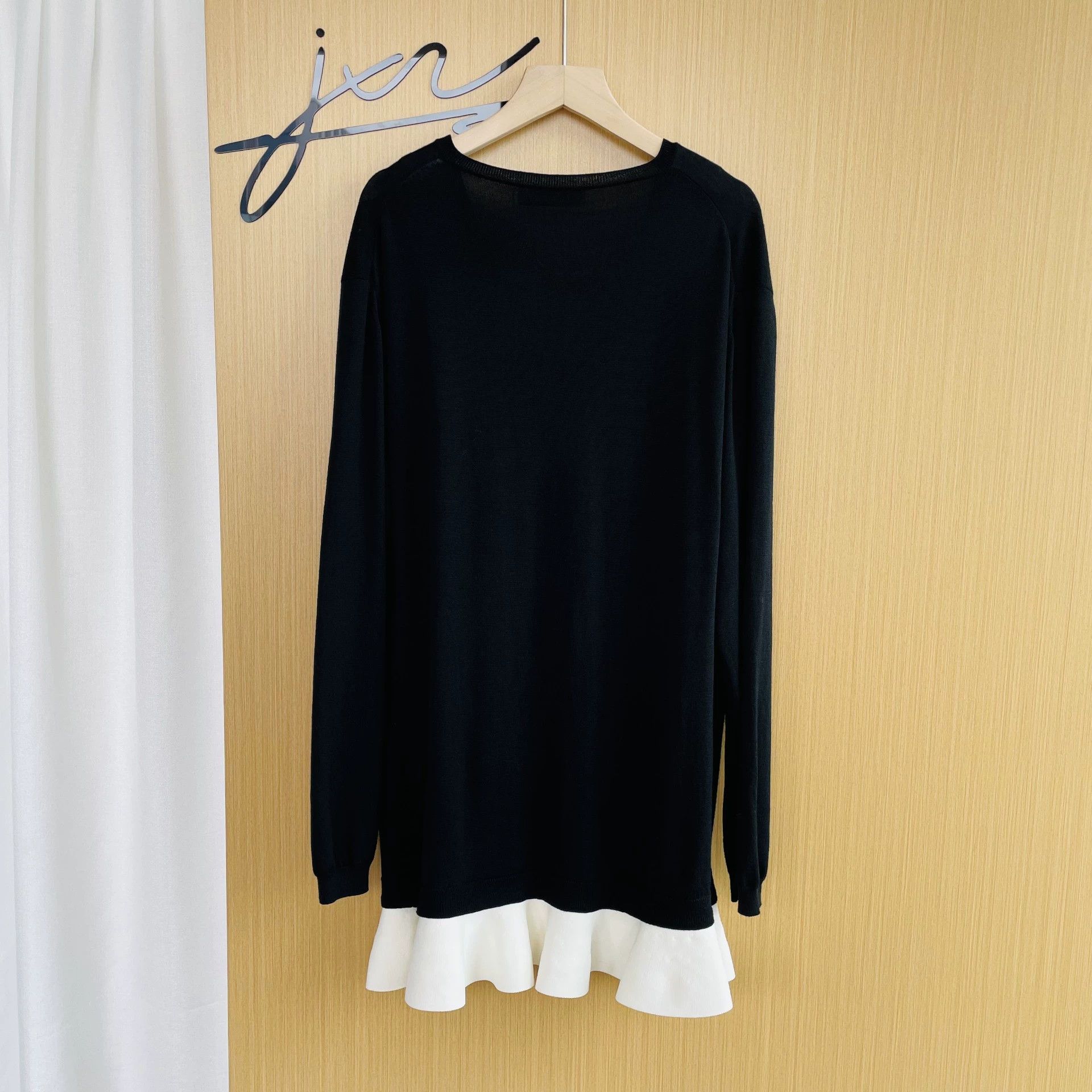 Valentino Valentino Ruffled Knit Dress Black L 99 New Size L / US 10 / IT 46 - 2 Thumbnail