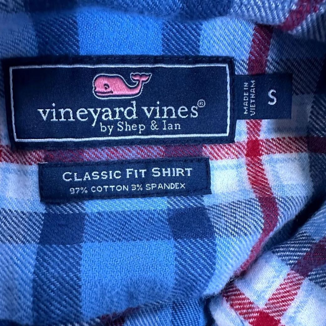 Vineyard Vines Vineyard Vines Flannel Shirt Men Small Blue Plaid Classic Fit Button-Down Pocket Shirt Size US S / EU 44-46 / 1 - 4 Thumbnail