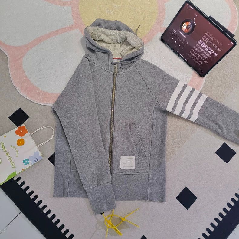 Thom Browne Four-Stripe Zip Hoodie - dmc