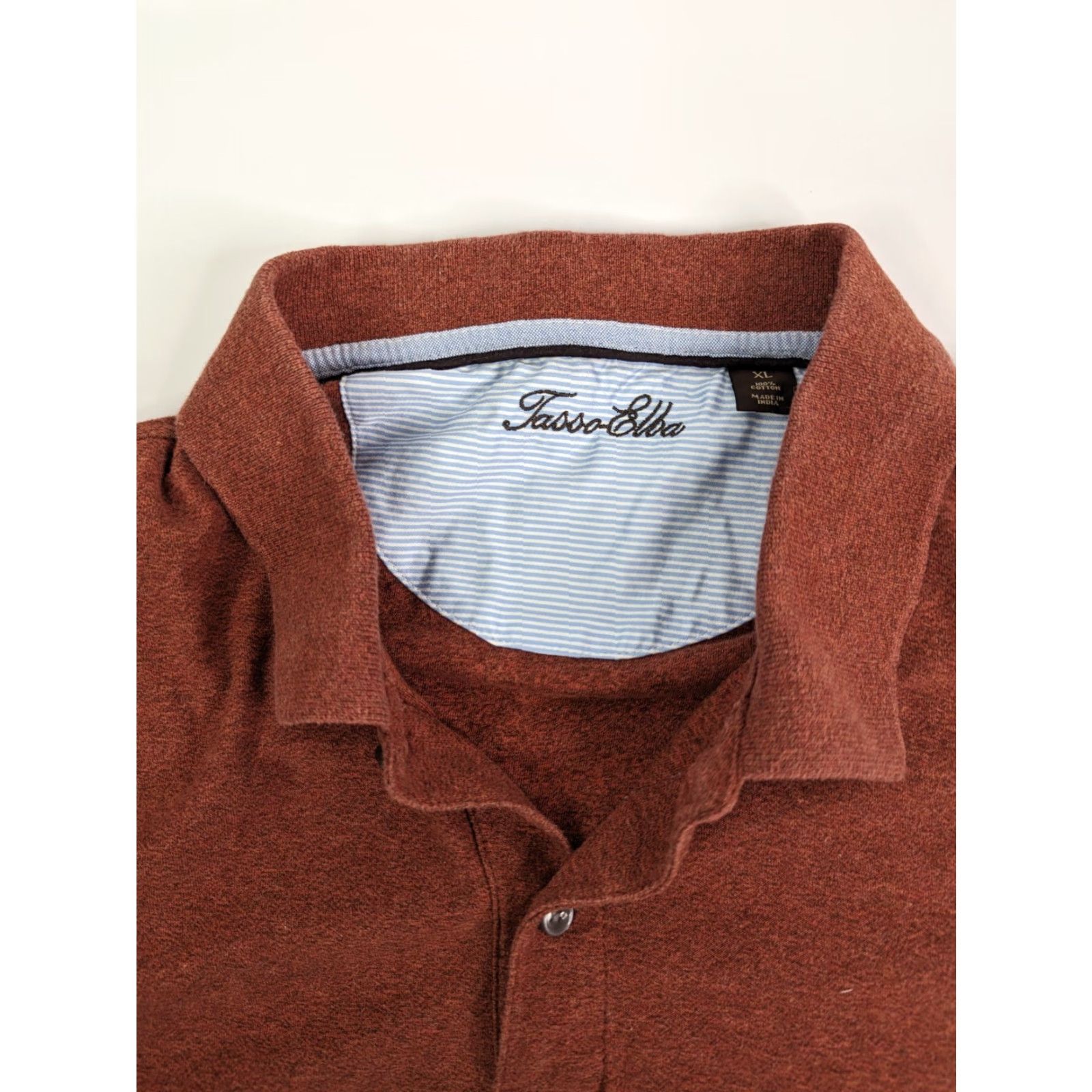 Tasso Elba Tasso Elba Polo Shirt Long Sleeve Mens XL 100% Cotton Red Size US XL / EU 56 / 4 - 7 Thumbnail