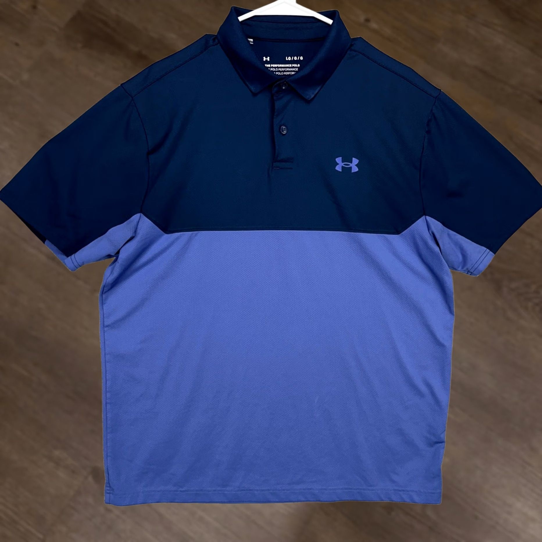Under Armour Under Armour The Performance Polo Shirt Mens Large Blue Colorblock Golf Rugby Shirt Size US L / EU 52-54 / 3 - 1 Thumbnail