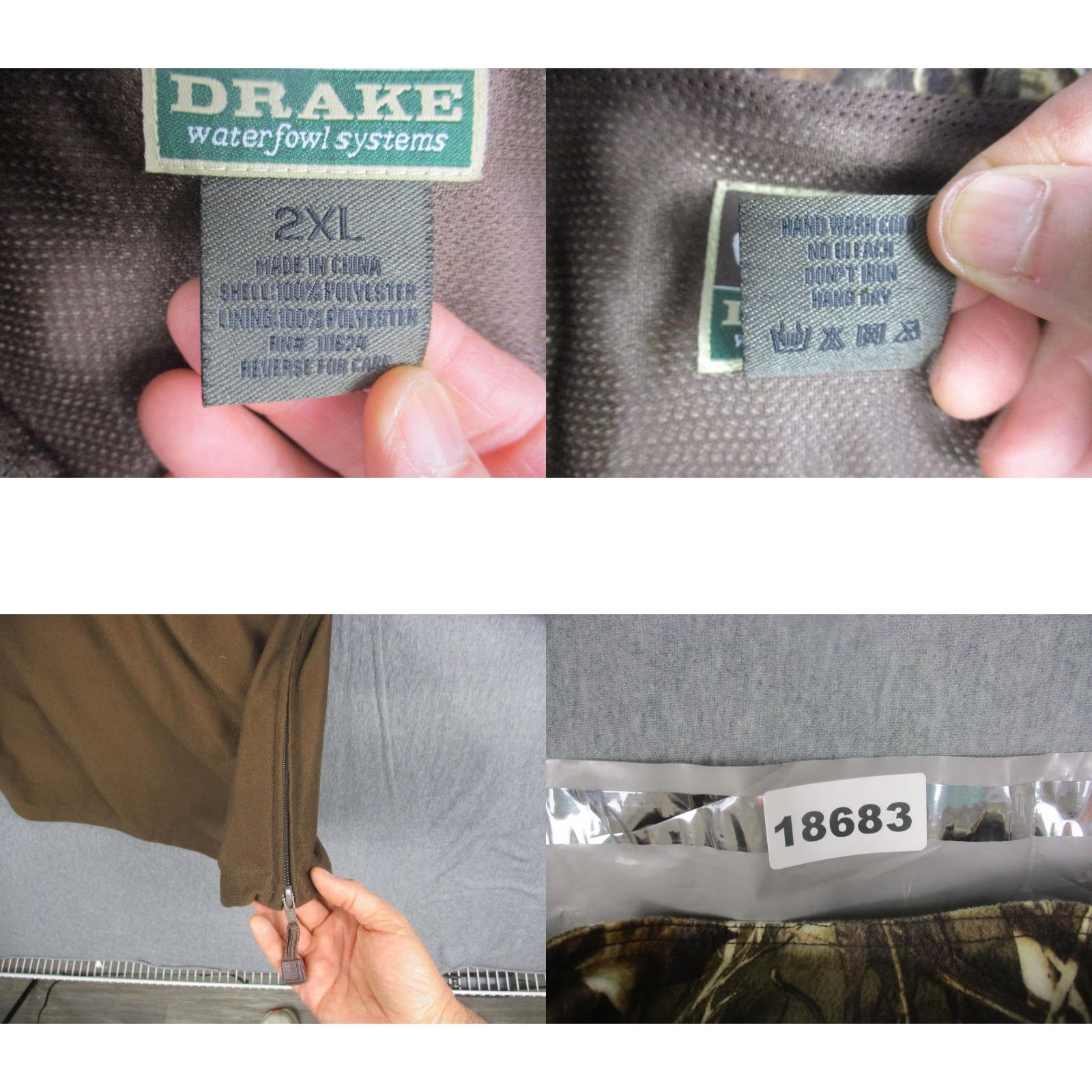 Vintage Drake Waterfowl Systems Jacket Mens 2XL Brown 1/4 Zip Hunting Pullover Windbreaker Camouflage Max-4 HD Size US XXL / EU 58 / 5 - 9 Thumbnail