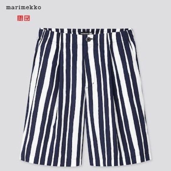 Marimekko × Uniqlo Striped Navy and White Shorts Size US 34 / EU 50 - 1 Thumbnail