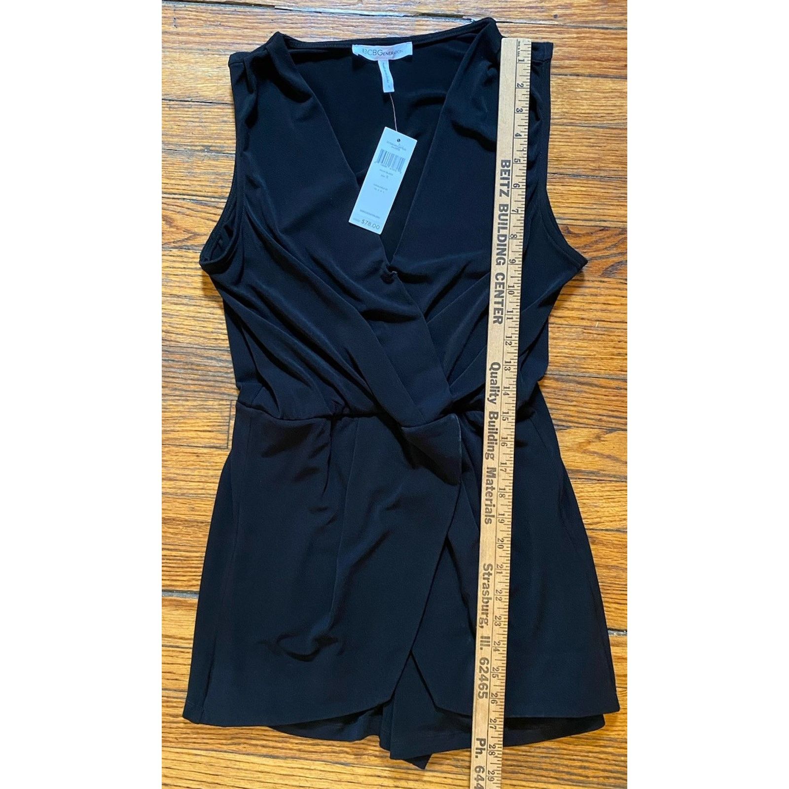 BCBGeneration BCBG ENERATION Women's Black V-neck Shorts Jumpsuits S $78 Size 28" / US 6 / IT 42 - 8 Thumbnail