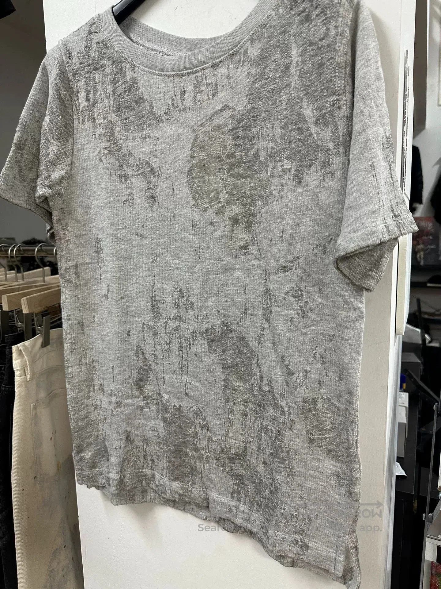Dries Van Noten drapes laser-etched graphic short sleeve shirt. Size US S / EU 44-46 / 1 - 2 Thumbnail