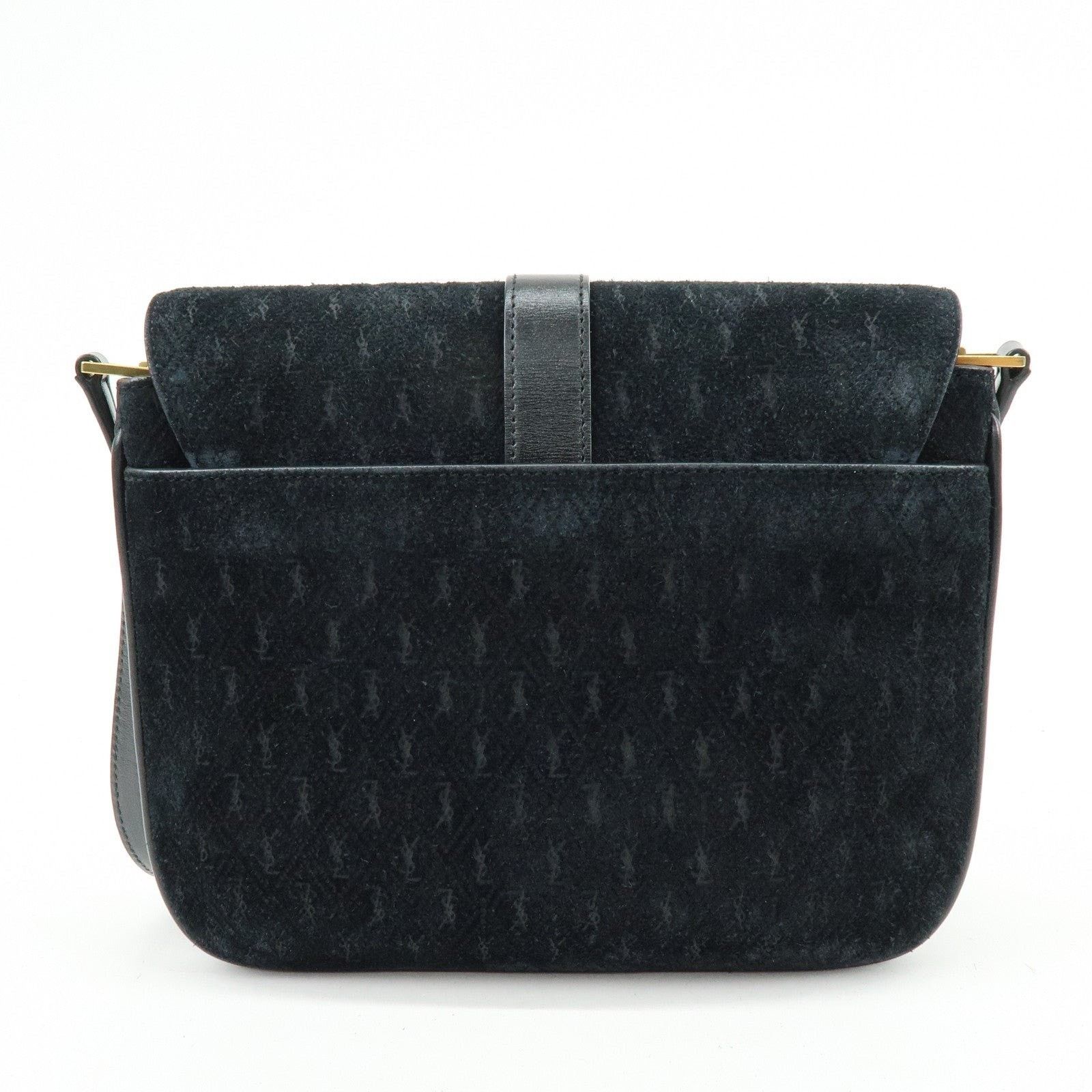 Saint Laurent Paris Saint Laurent Monogram Suede Shoulder Bag Black Size ONE SIZE - 2 Thumbnail