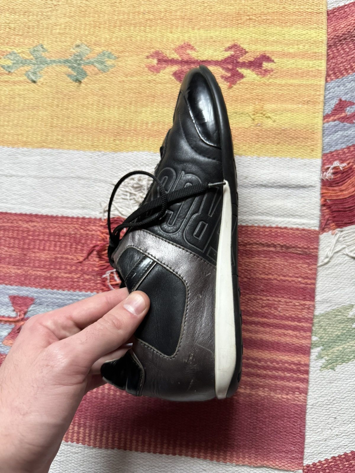 Dirk Bikkembergs Vintage 00’s Dirk Bikkembergs y2k Black Leather Low Sneakers Size US 9 / IT 39 - 9 Thumbnail