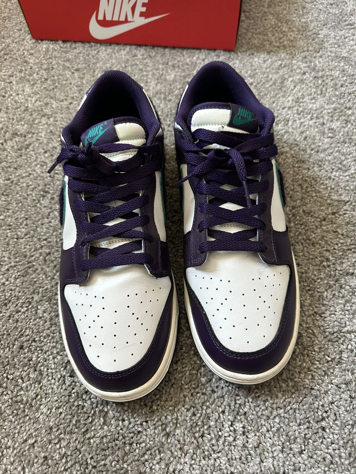 Nike Nike Dunk Low Retro “Chenille Swoosh” Size US 12 / EU 45 - 3 Thumbnail